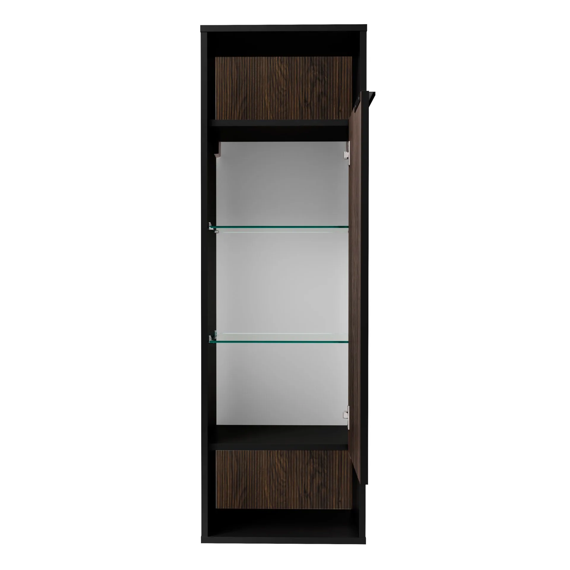 FACKELMANN B.PARIS Midischrank 40 cm breit, Braun Dunkel/Schwarz, Türanschlag rechts
