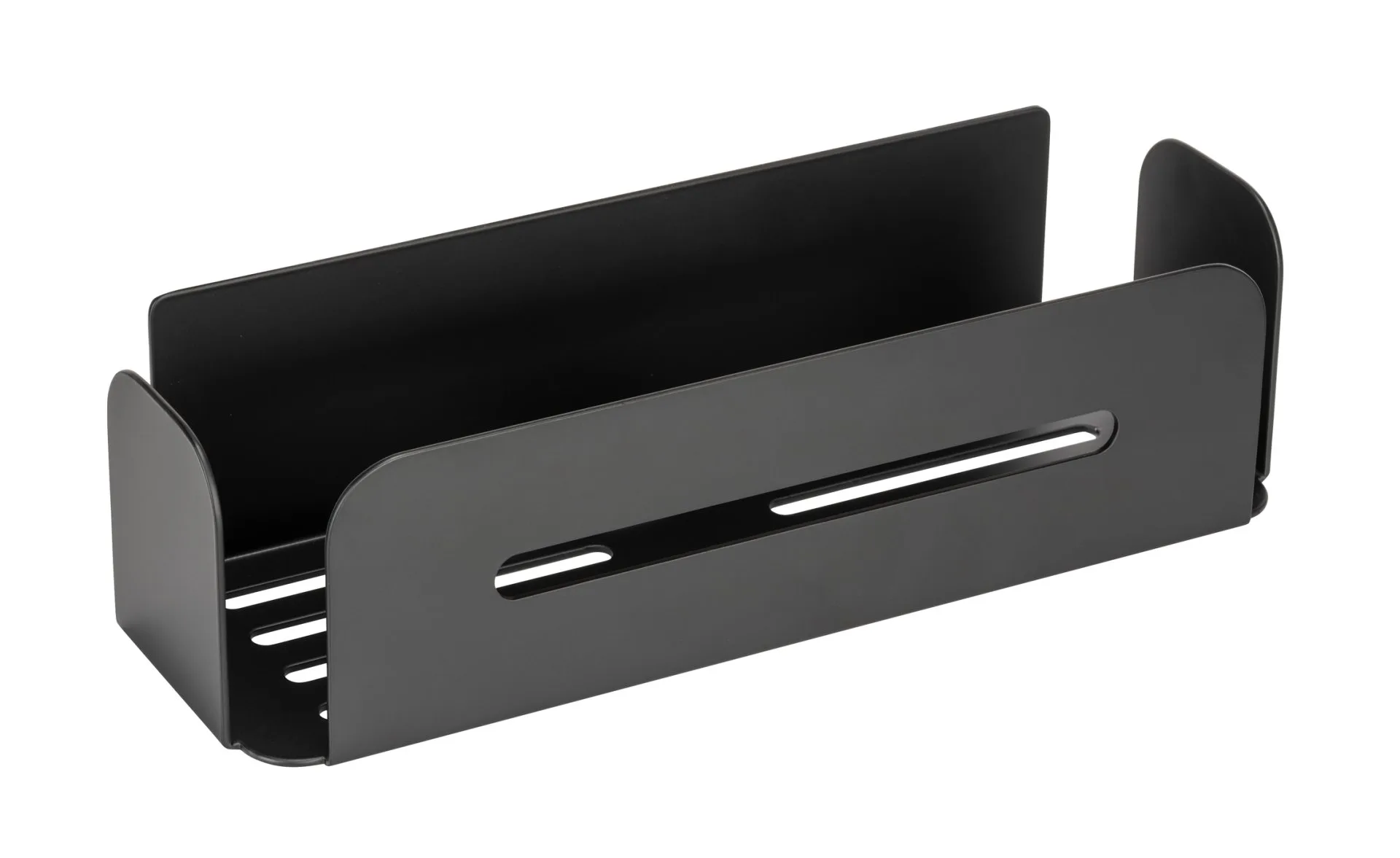WENKO BIVIO Duschablage 30 cm breit, Schwarz matt, Befestigen ohne Bohren