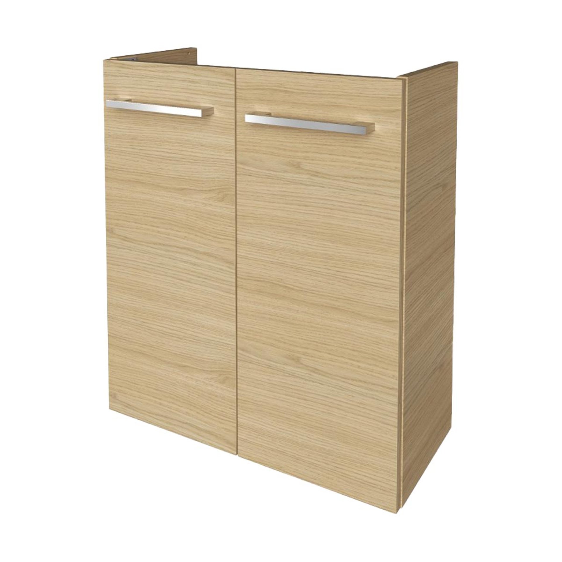 FACKELMANN SBC B.STYLE Waschbeckenunterschrank Gäste WC 55 cm breit, Braun, 2 Türen