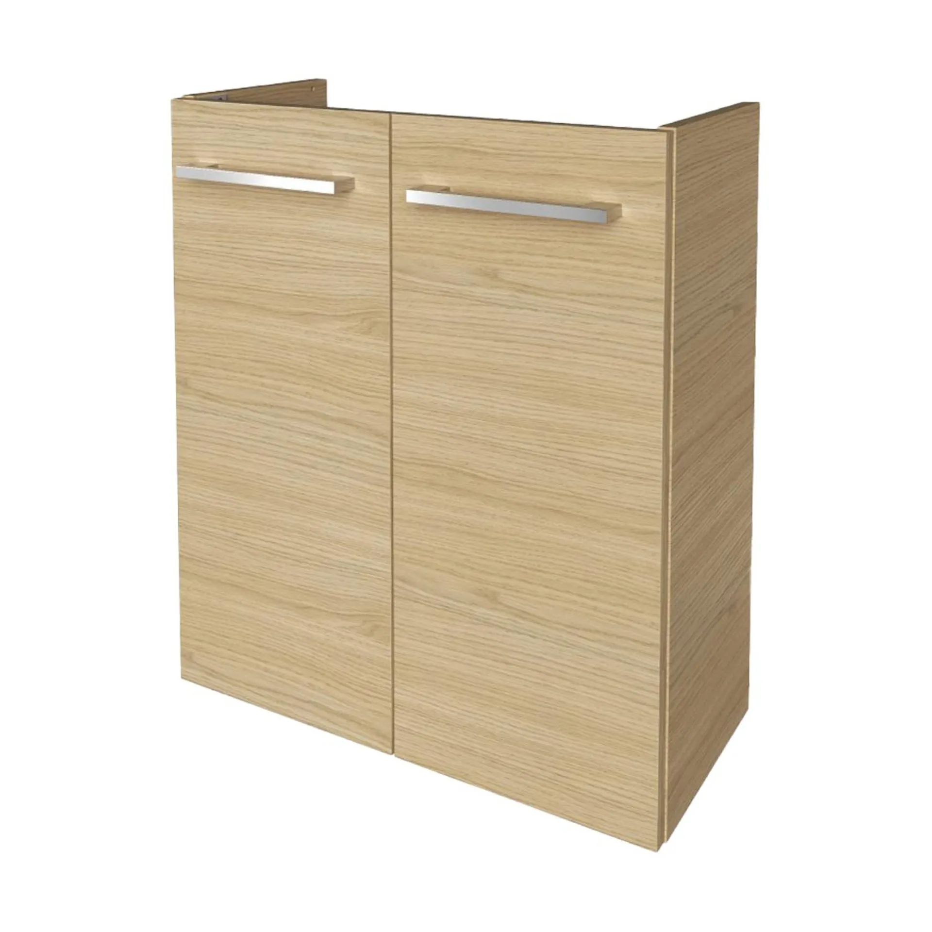 FACKELMANN SBC B.STYLE Waschbeckenunterschrank Gäste WC 55 cm breit, Braun, 2 Türen