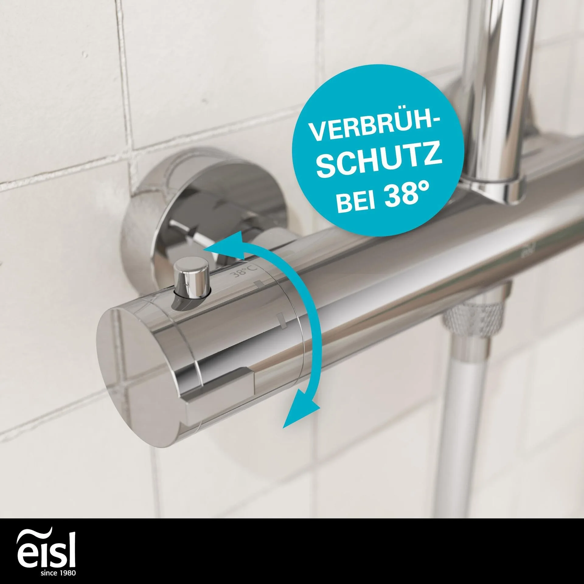EISL SHOWERSTAR Überkopfbrause-Set, Chrom, mit Thermostatarmatur