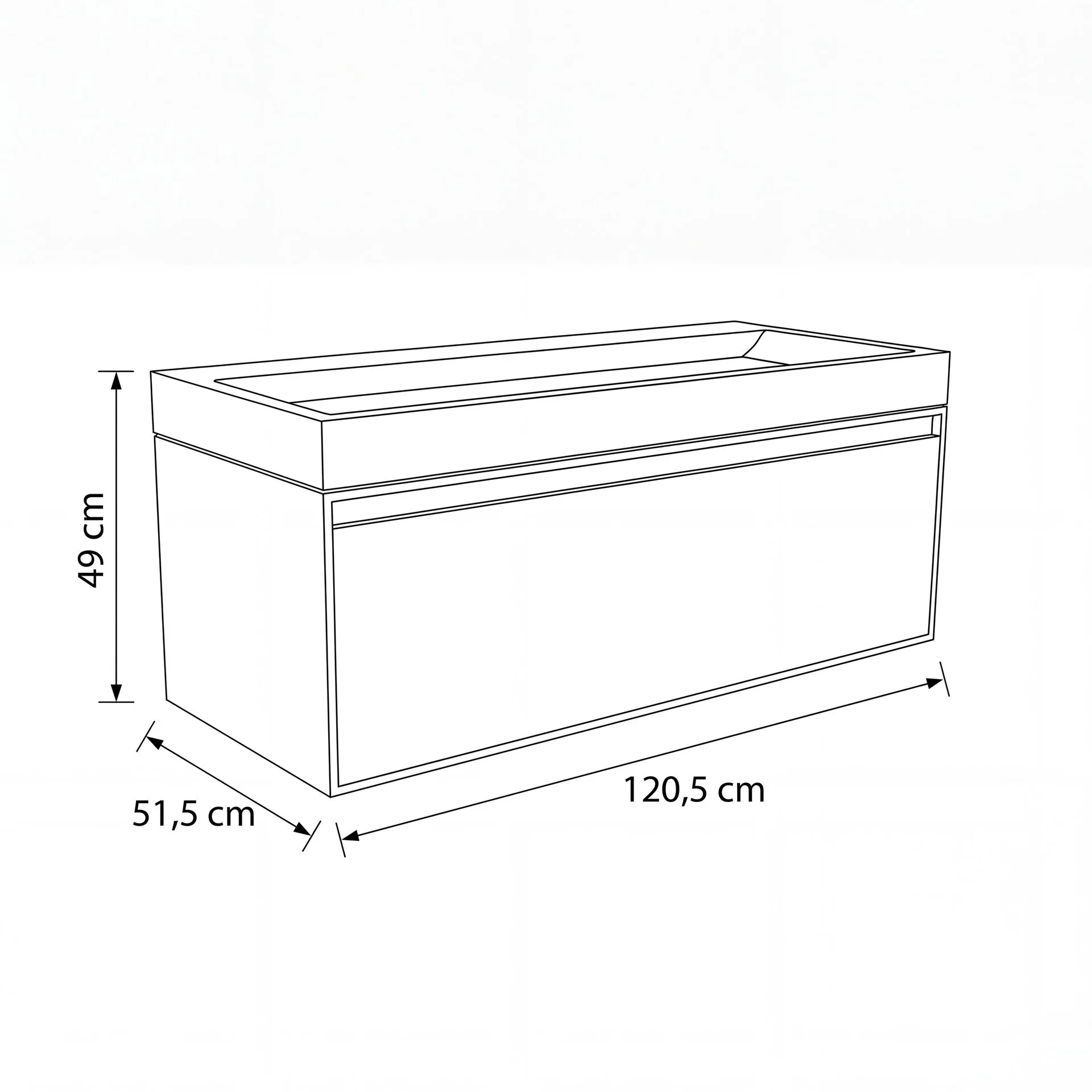 FORZALAQUA IBIZA BELLEZZA Waschbecken mit Unterschrank 120 cm breit, Braun hell, Natursteinwaschbecken Travertin matt mit zwei Hahnlöchern, 1 Schublade