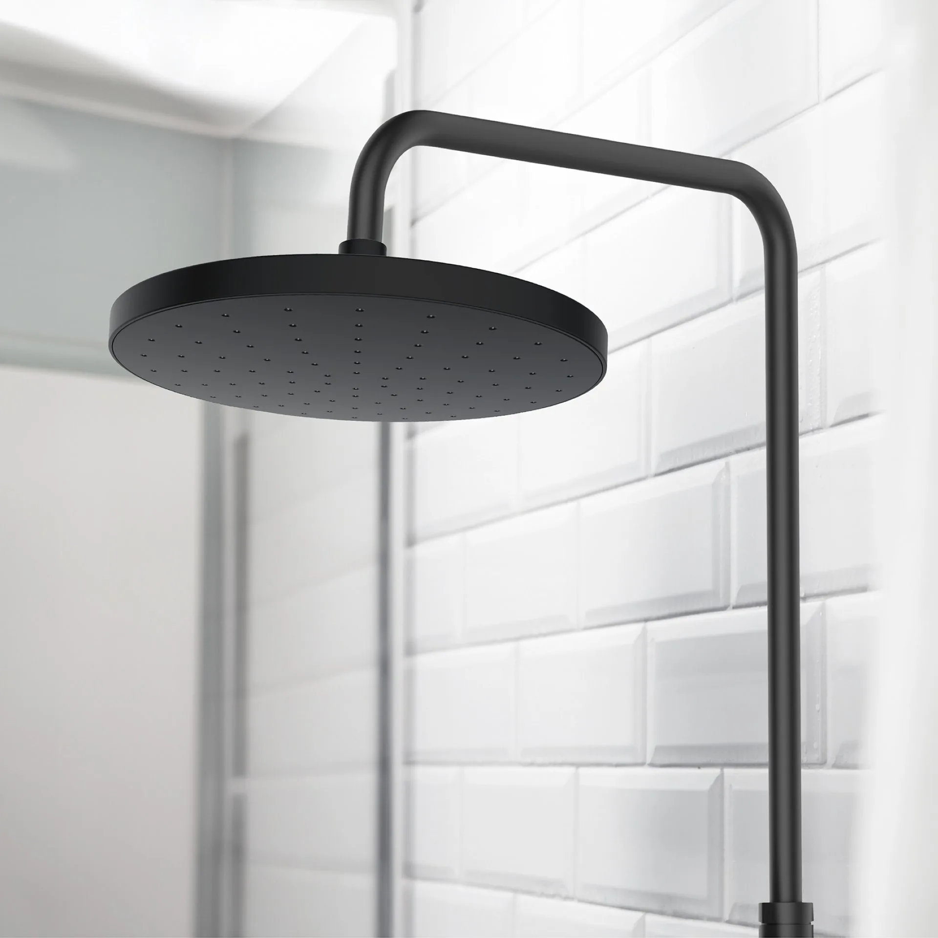 WENKO Duschkopf Regendusche Ø 22,5 cm, Schwarz, mit Automatischer Reinigungsfunktion