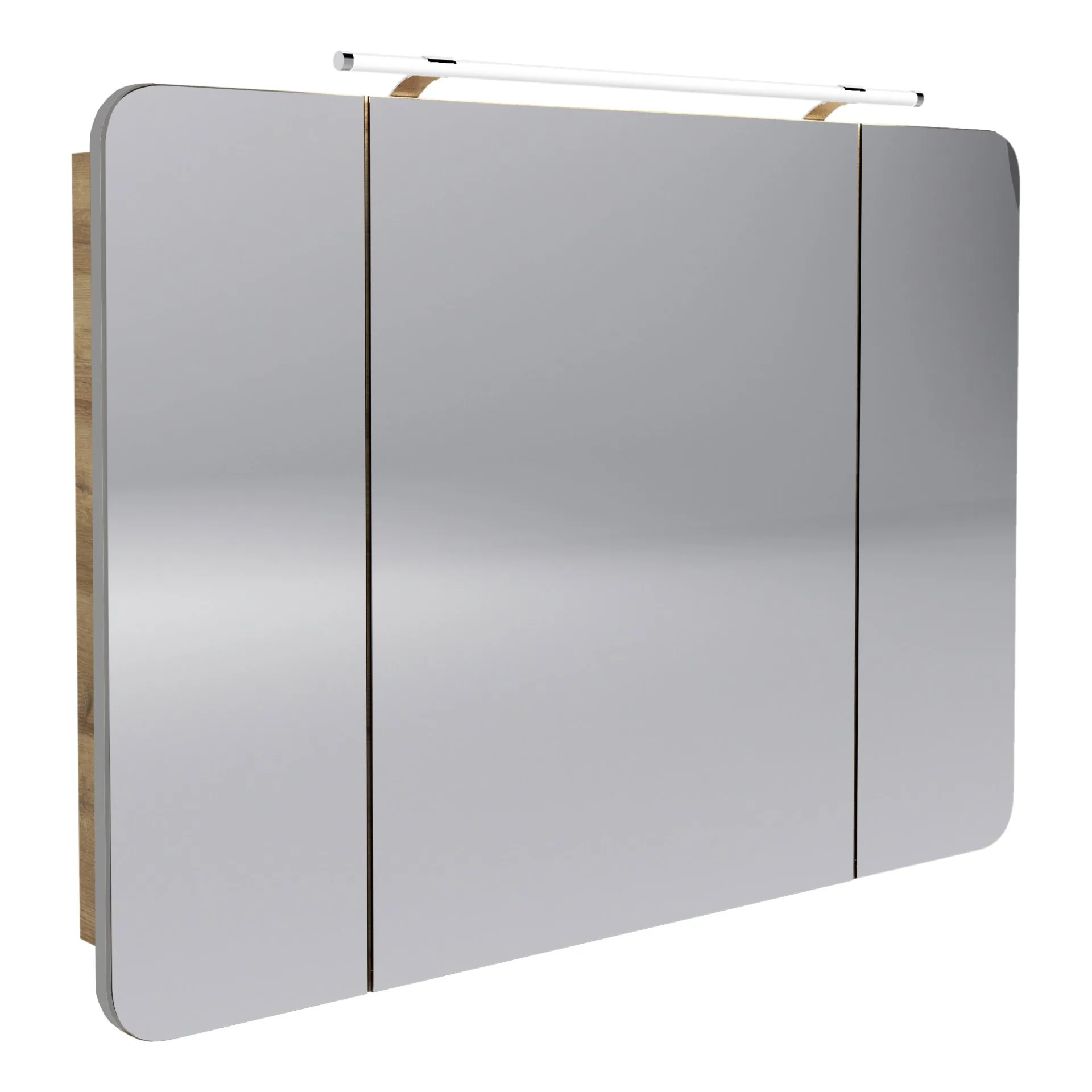 FACKELMANN MILANO LED Spiegelschrank 110 cm breit, Braun hell