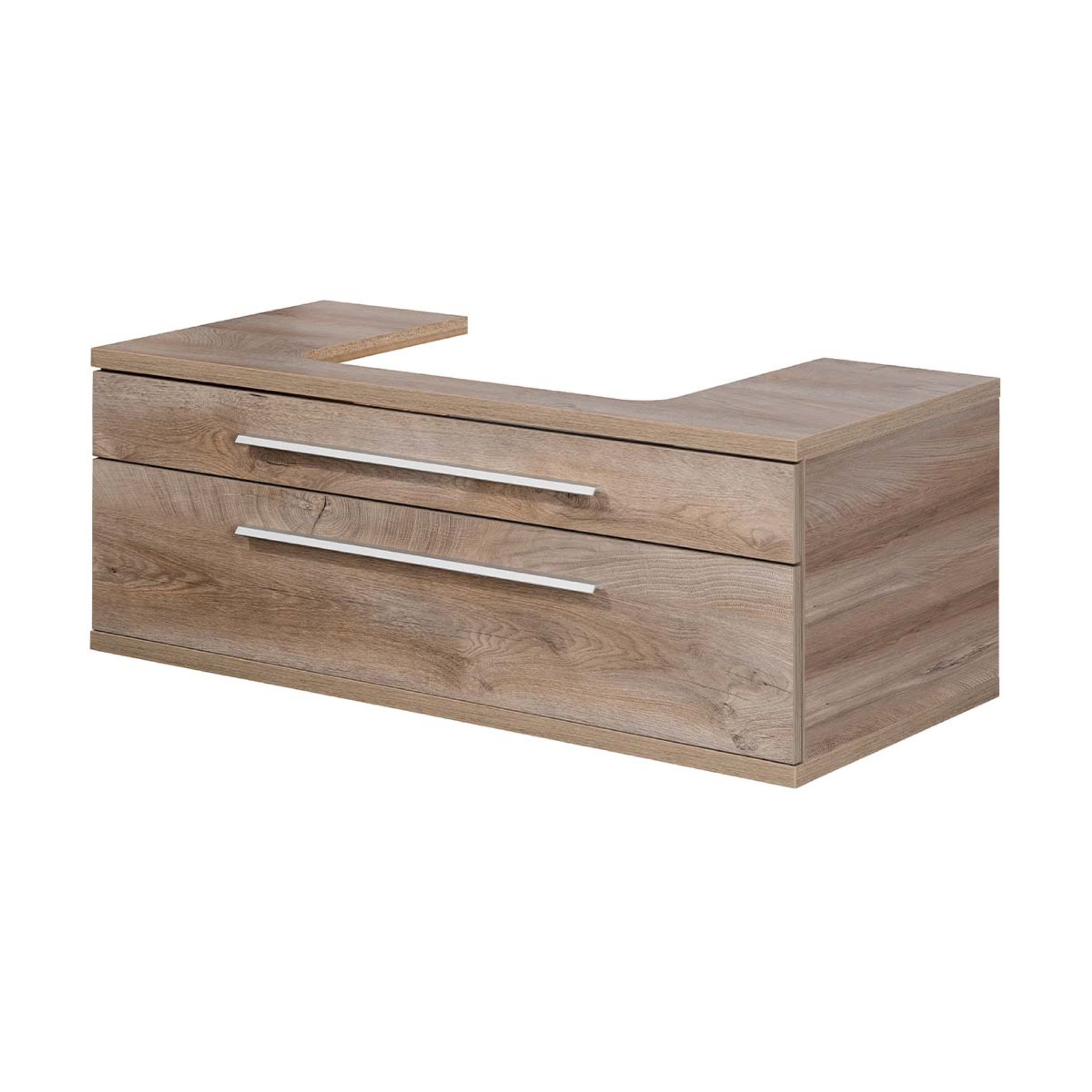 Fackelmann STANFORD Waschbeckenunterschrank 110 cm, Braun, mit Beckenausschnitt