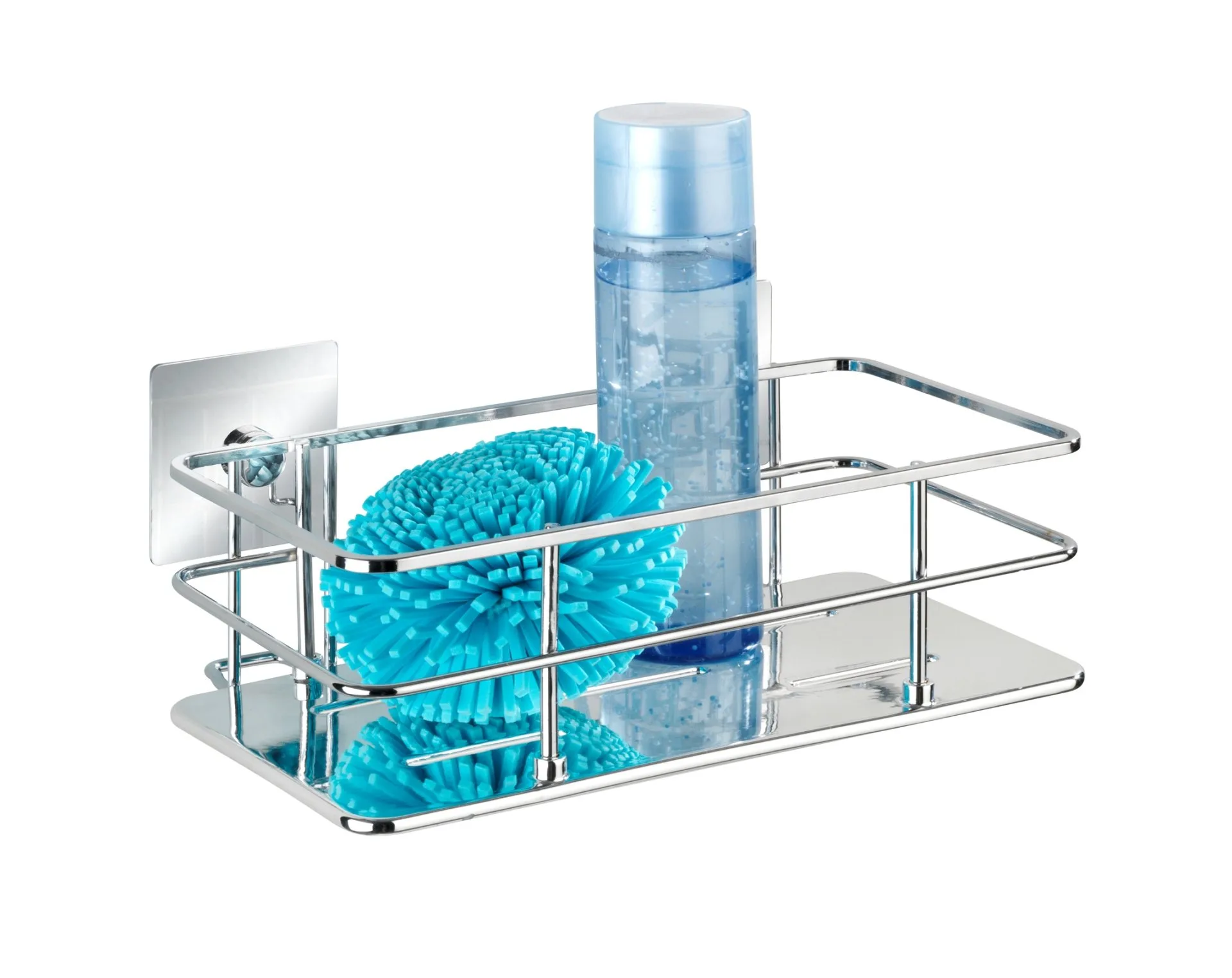 WENKO QUADRO Duschablage, Edelstahl rostfrei, Befestigen ohne bohren, Turbo-Loc®