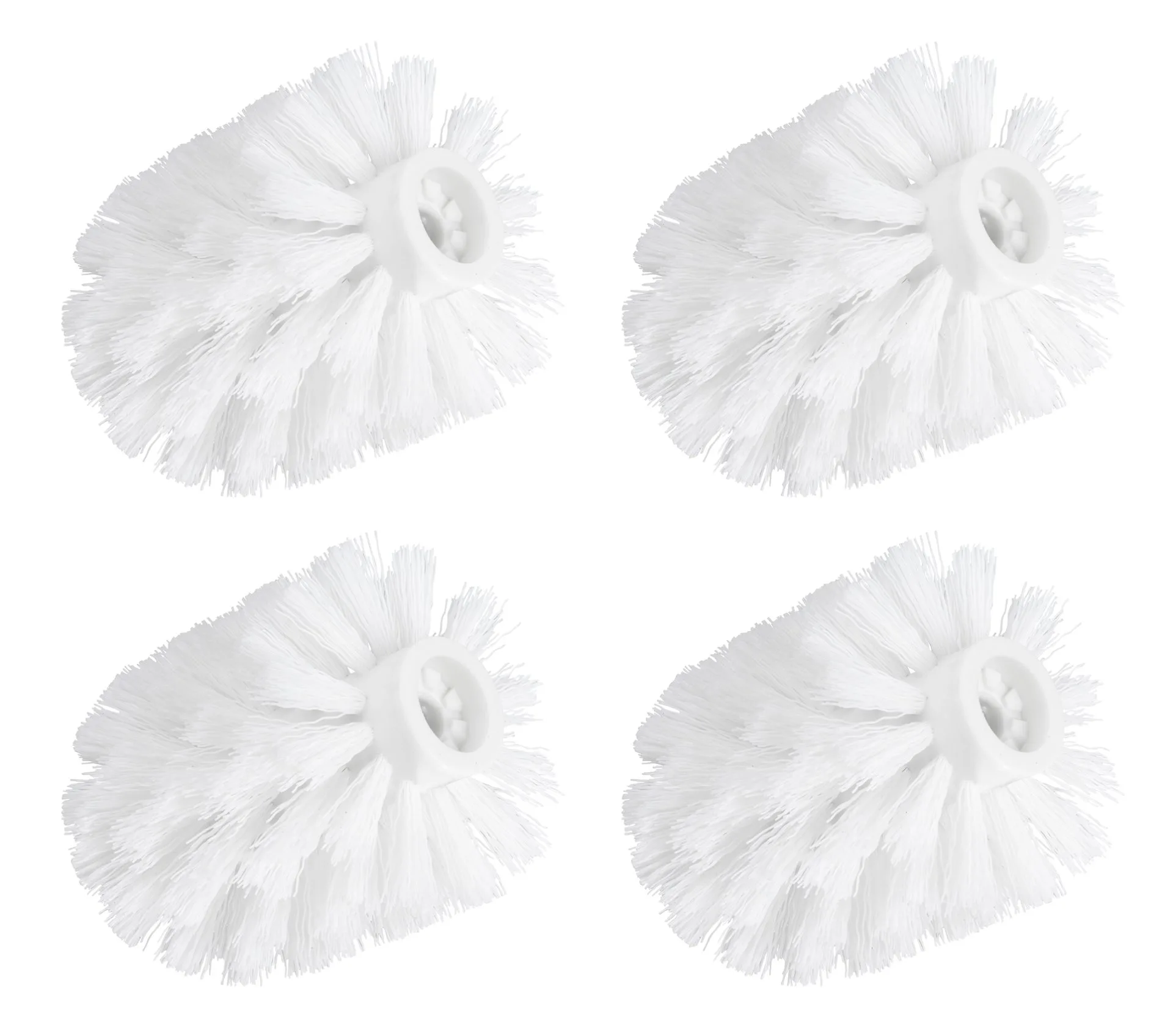 WENKO Ersatzbürstenkopf Ø 7,5 cm, 4er Set Weiß, Kunststoff
