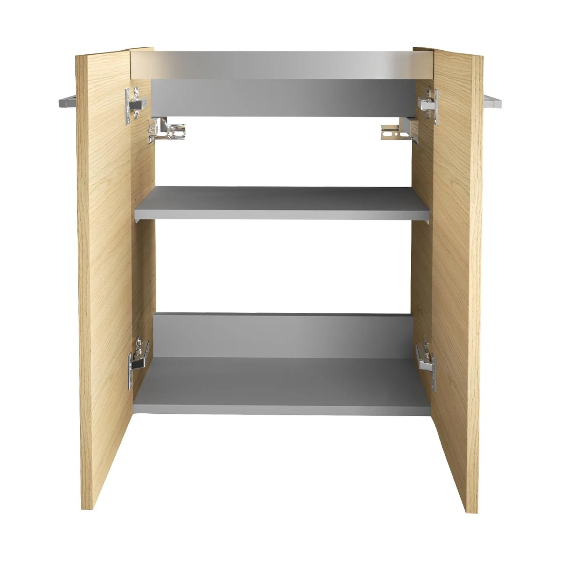 FACKELMANN SBC B.STYLE Waschbeckenunterschrank Gäste WC 55 cm breit, Braun, 2 Türen
