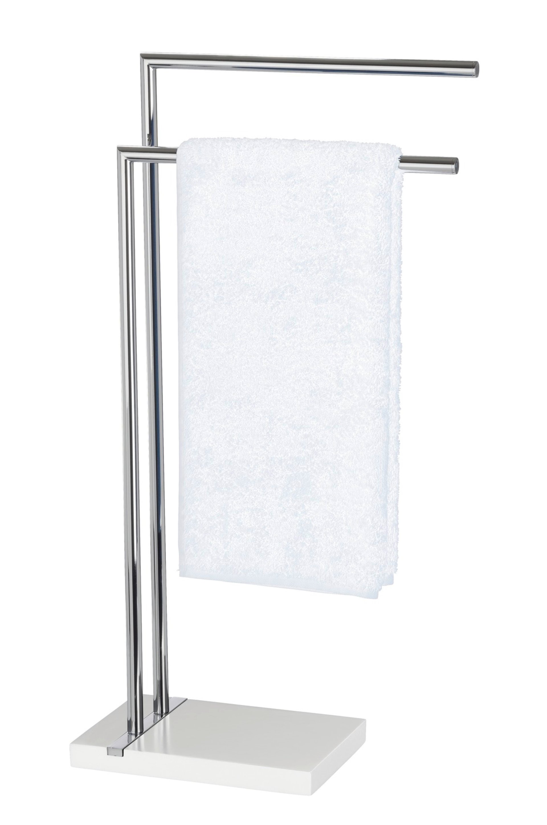 WENKO NOBLE Handtuchhalter, Weiß, mit 2 Armen, stehend
