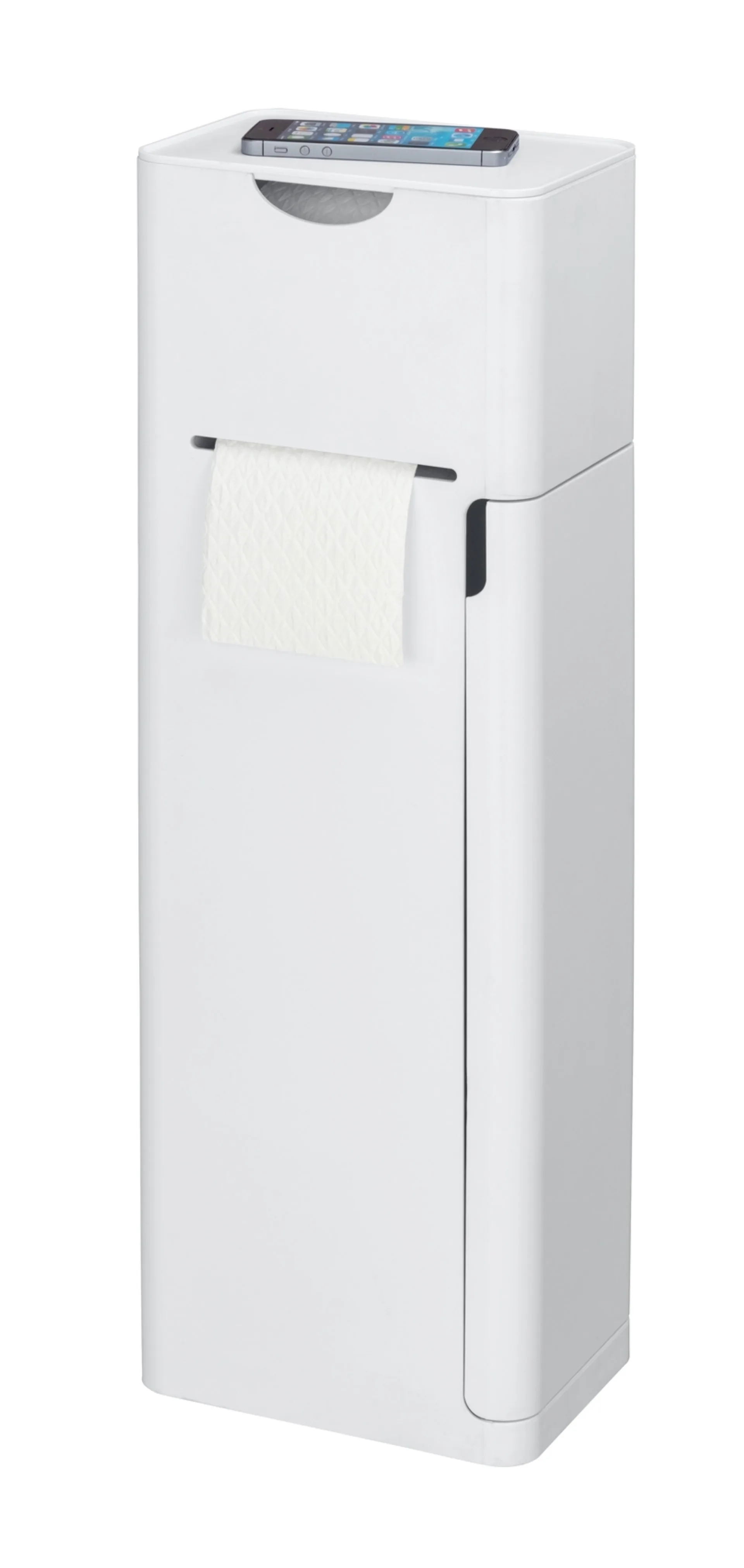 WENKO IMON WC-Garnitur, Weiß matt, mit Toilettenpapierhalter und Ablage