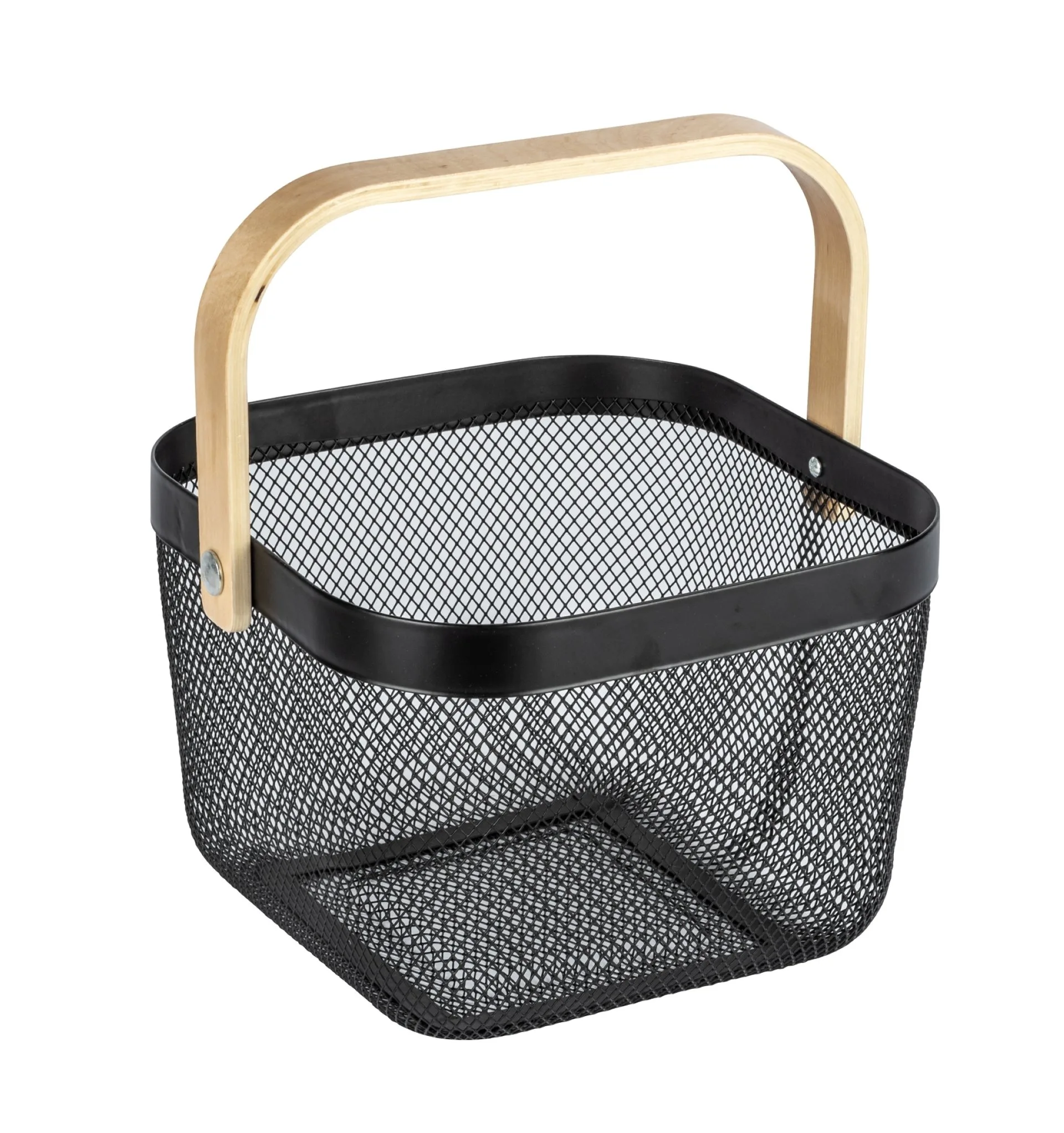 WENKO BAMBUSA Aufbewahrungskorb, Schwarz/Braun, aus Bambus/Edelstahl