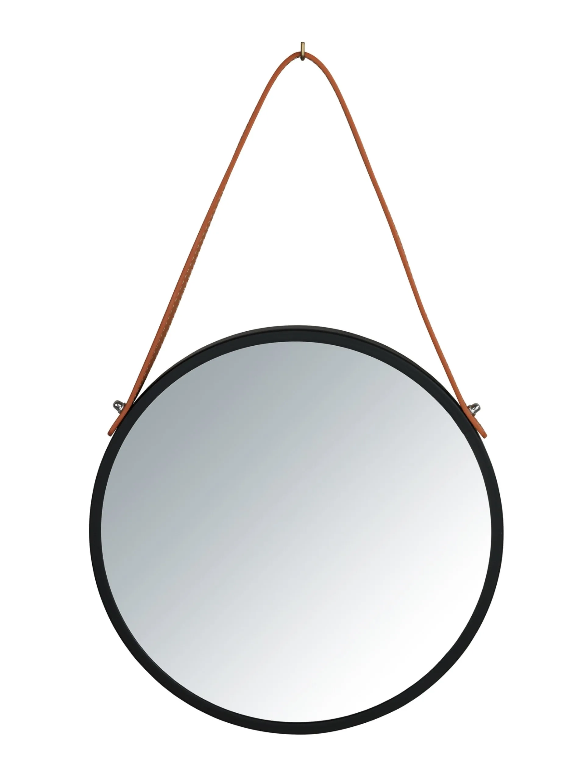 WENKO BORRONE Badspiegel Ø 30 cm, Schwarz/Braun