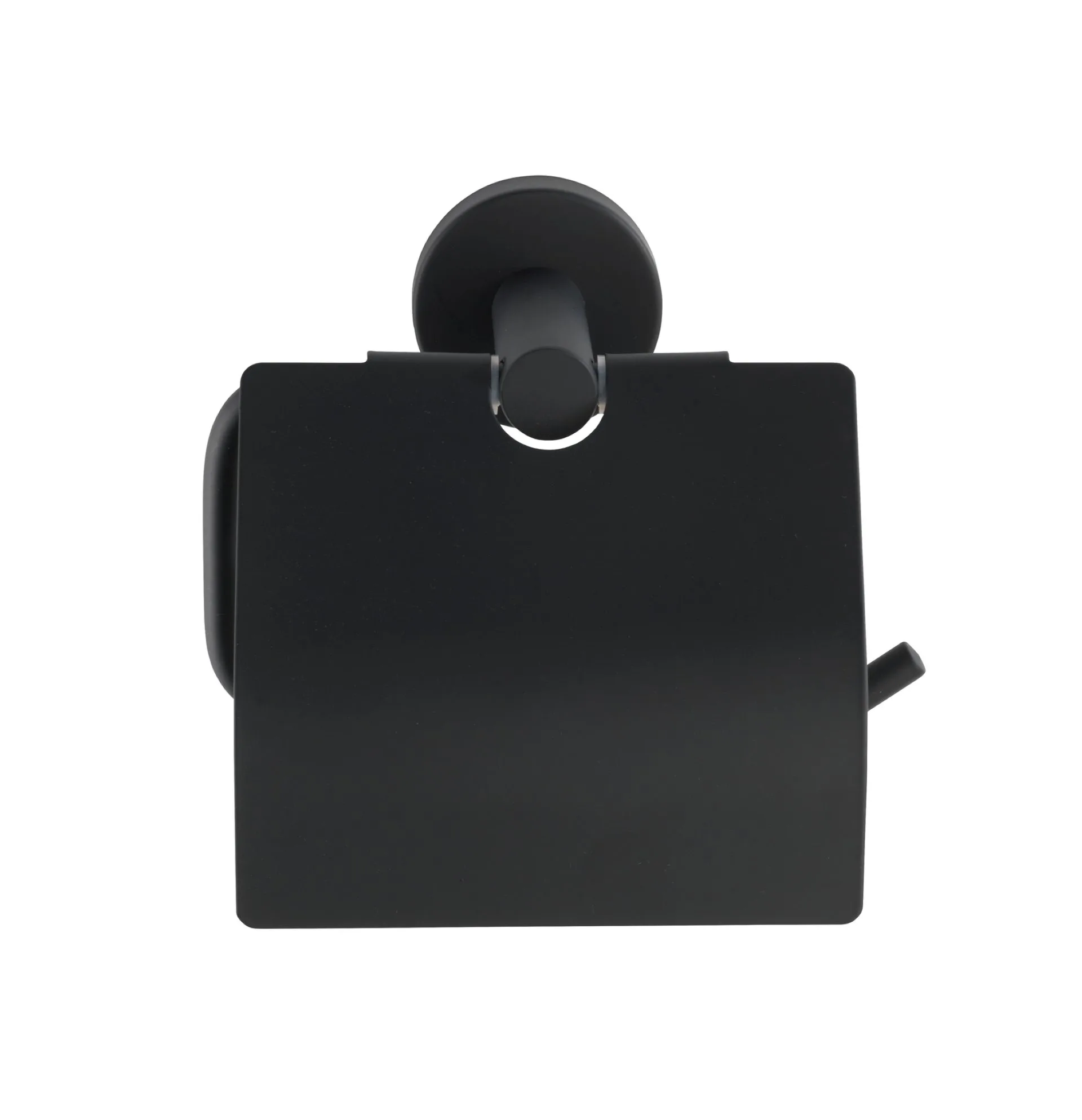 WENKO BOSIO Toilettenpapierhalter, Schwarz matt, Edelstahl rostfrei