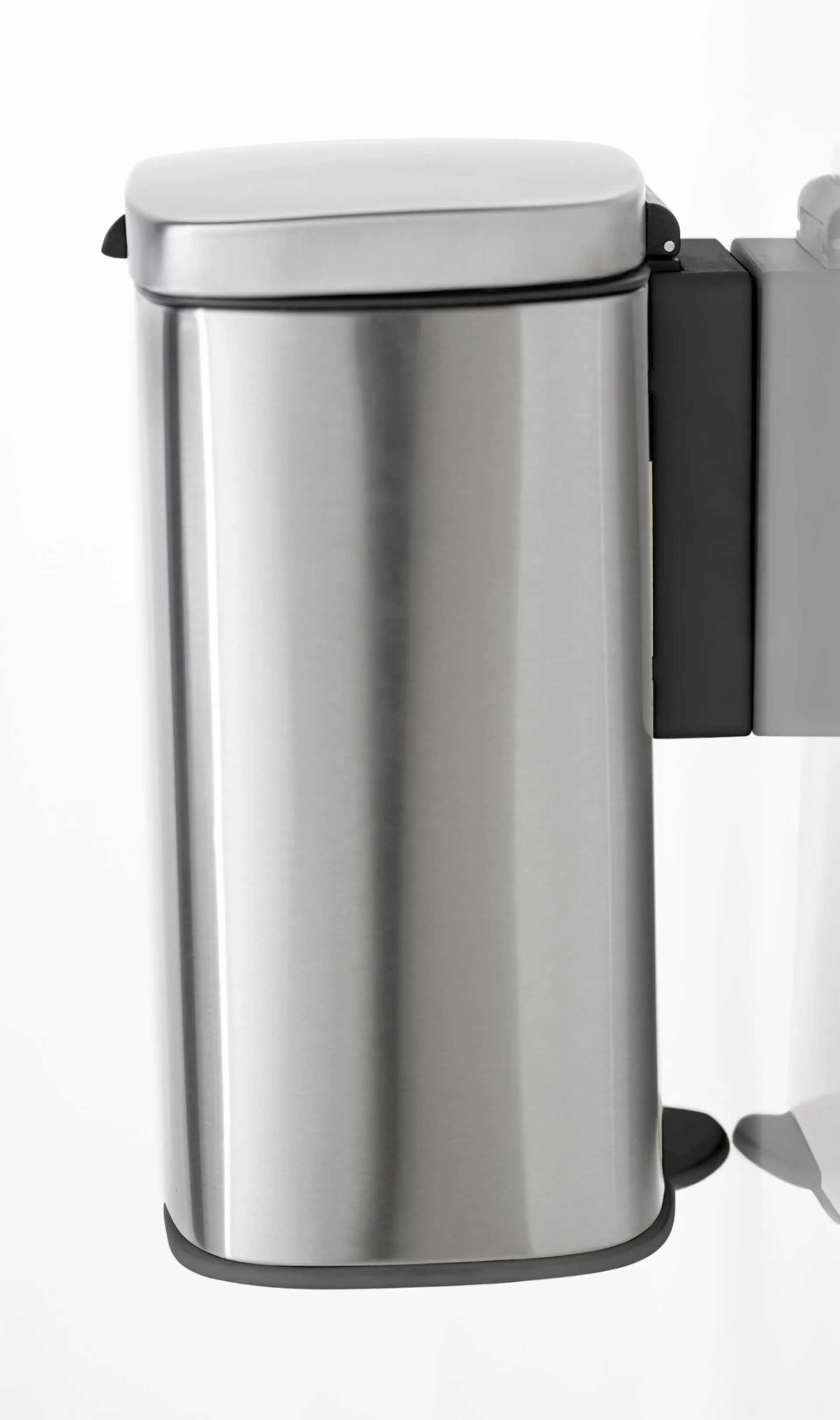 WENKO SARE Kosmetikeimer 5 Liter, Silber matt, mit Absenkautomatik, zur Wandmontage