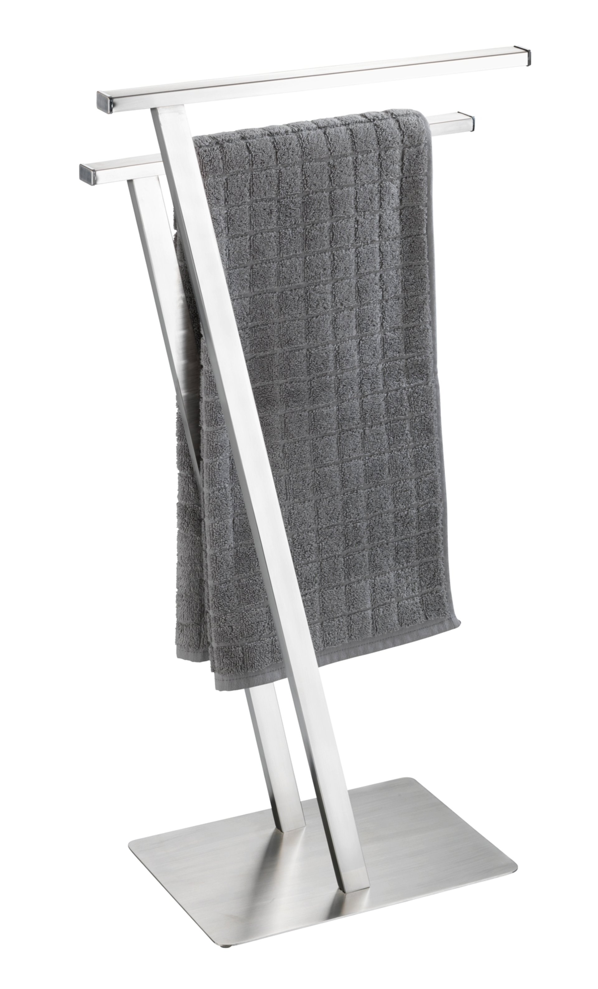WENKO LIRIO Handtuchhalter, Chrom, Edelstahl matt, stehend
