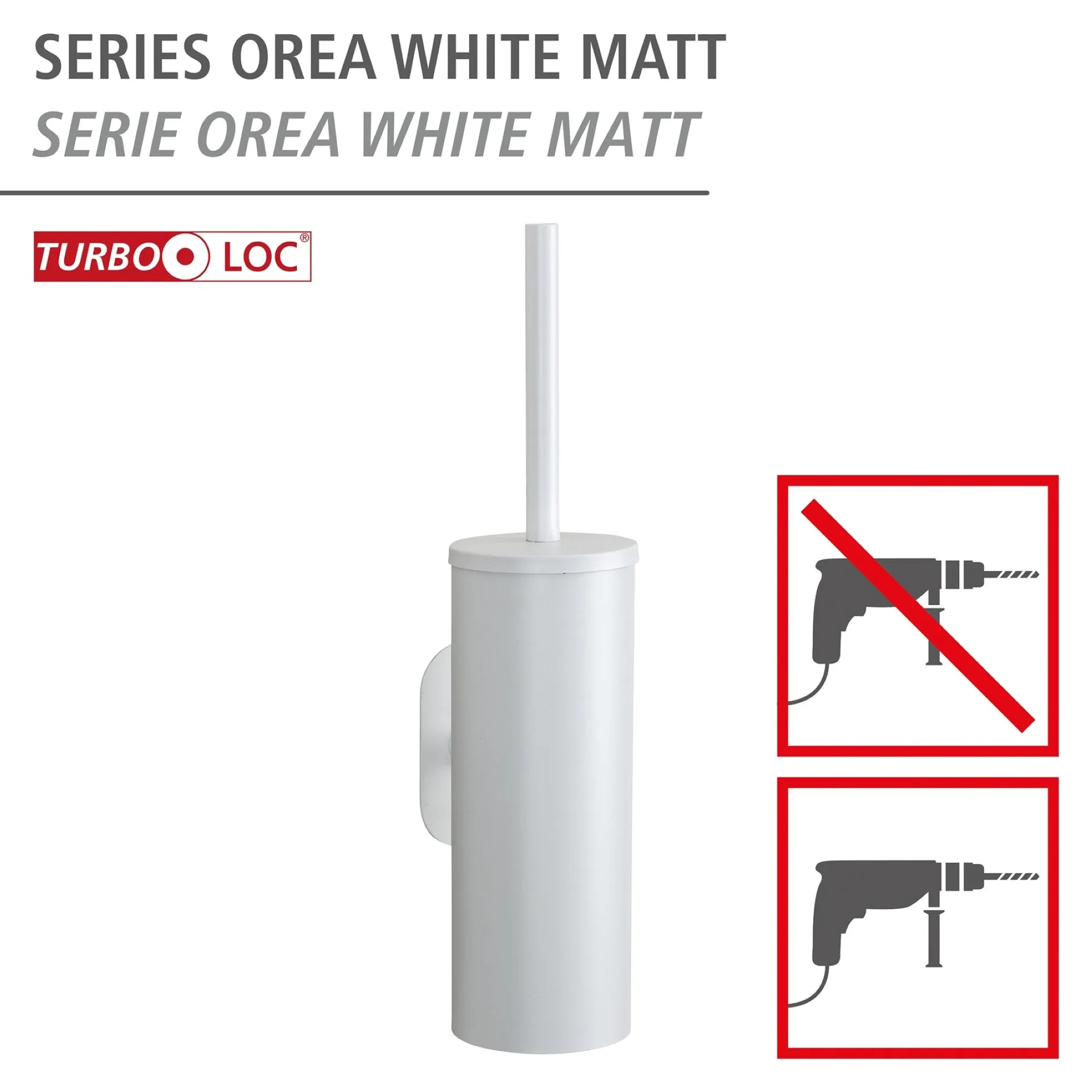 WENKO OREA WC-Garnitur, Weiß matt, Edelstahl rostfrei