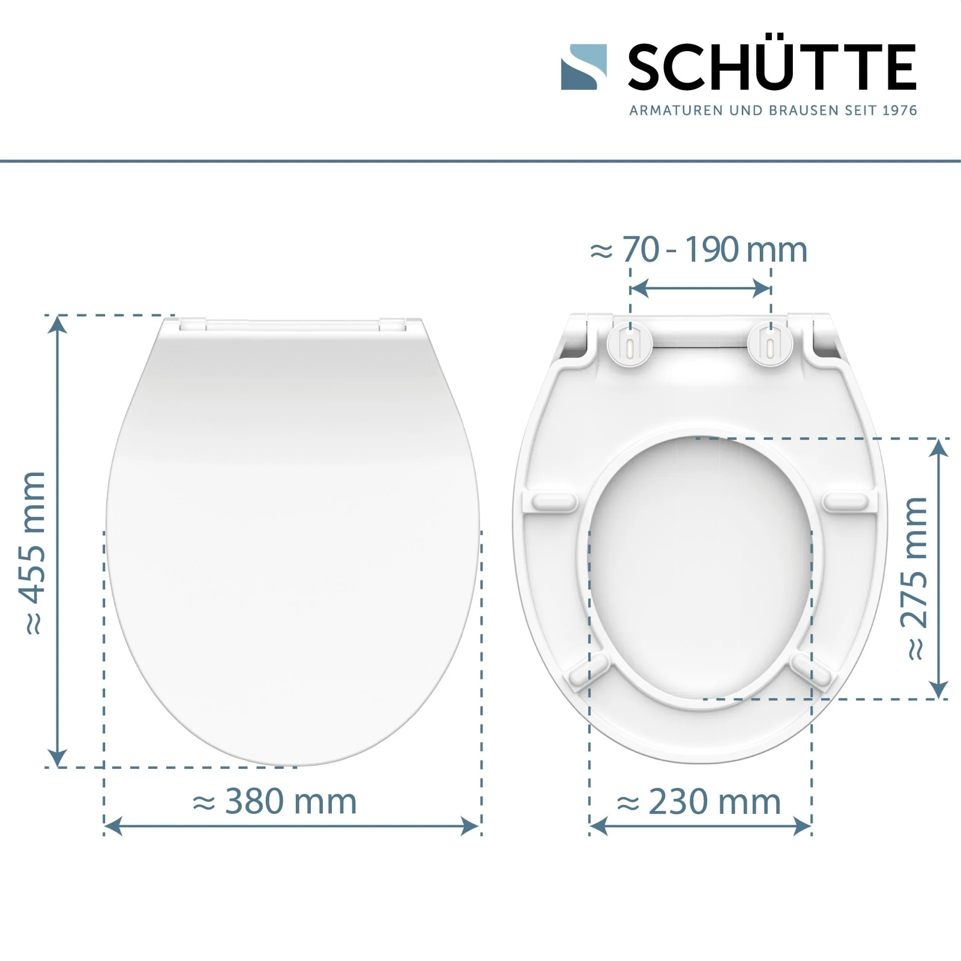SCHÜTTE SLIM WHITE WC-Sitz, Kunststoff, mit Absenkautomatik und Schnellverschluss