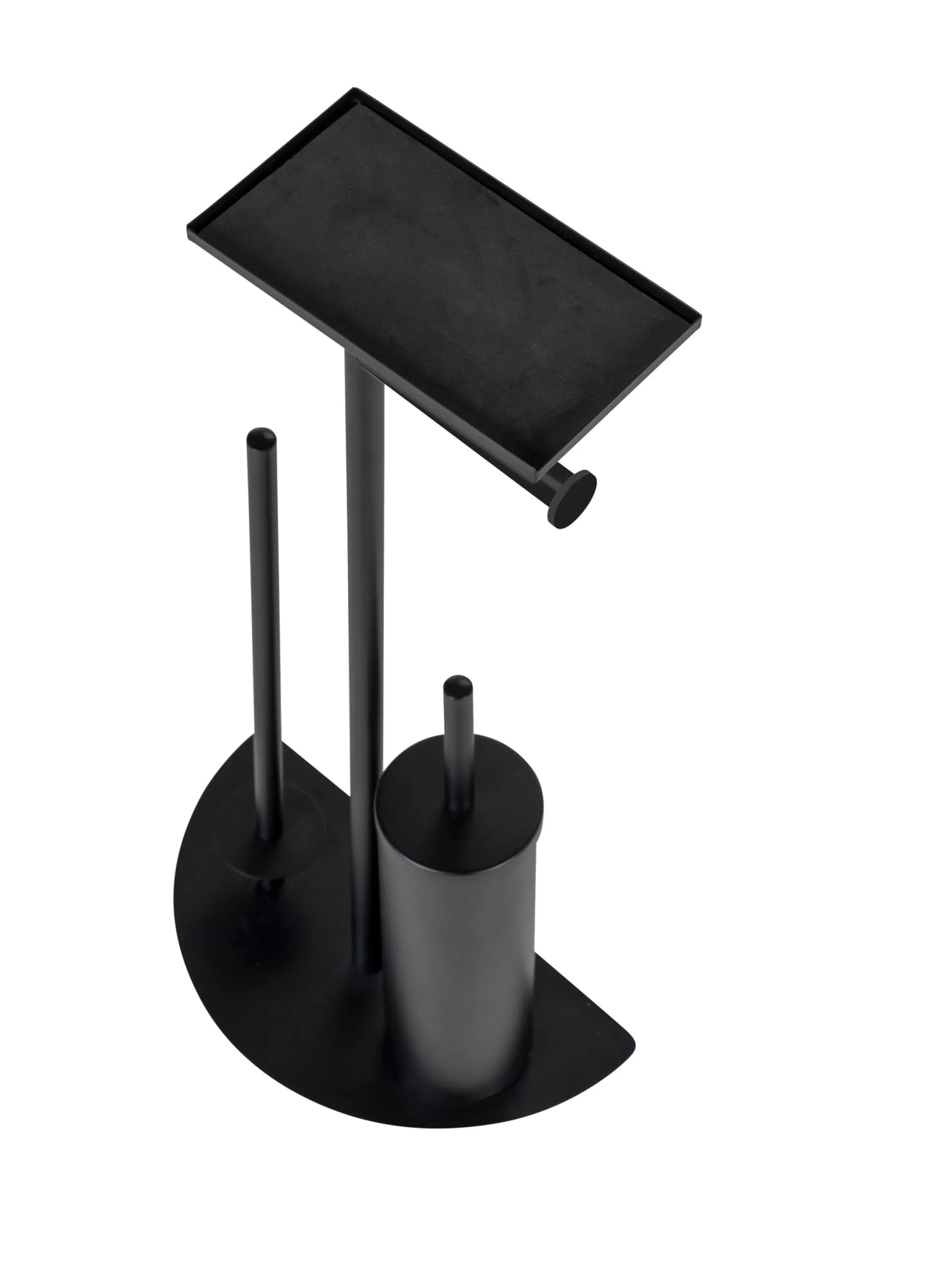 WENKO COSENZA NEO WC-Garnitur, Schwarz, mit Toilettenpapierhalter, Bevorrater und Ablage, stehend