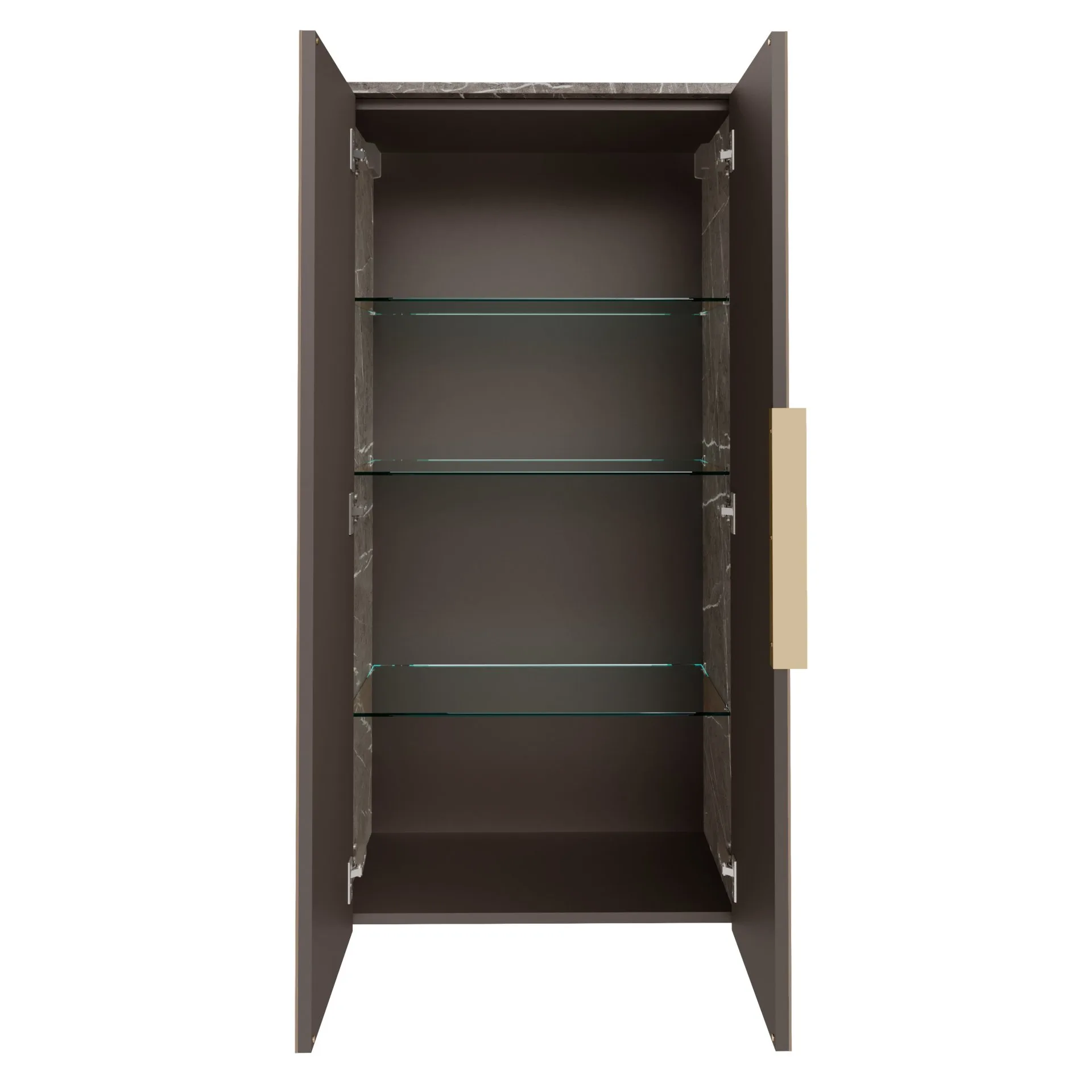 LANZET VIDRO Doppel Midischrank 60 cm breit, Braun/Marmor Grau
