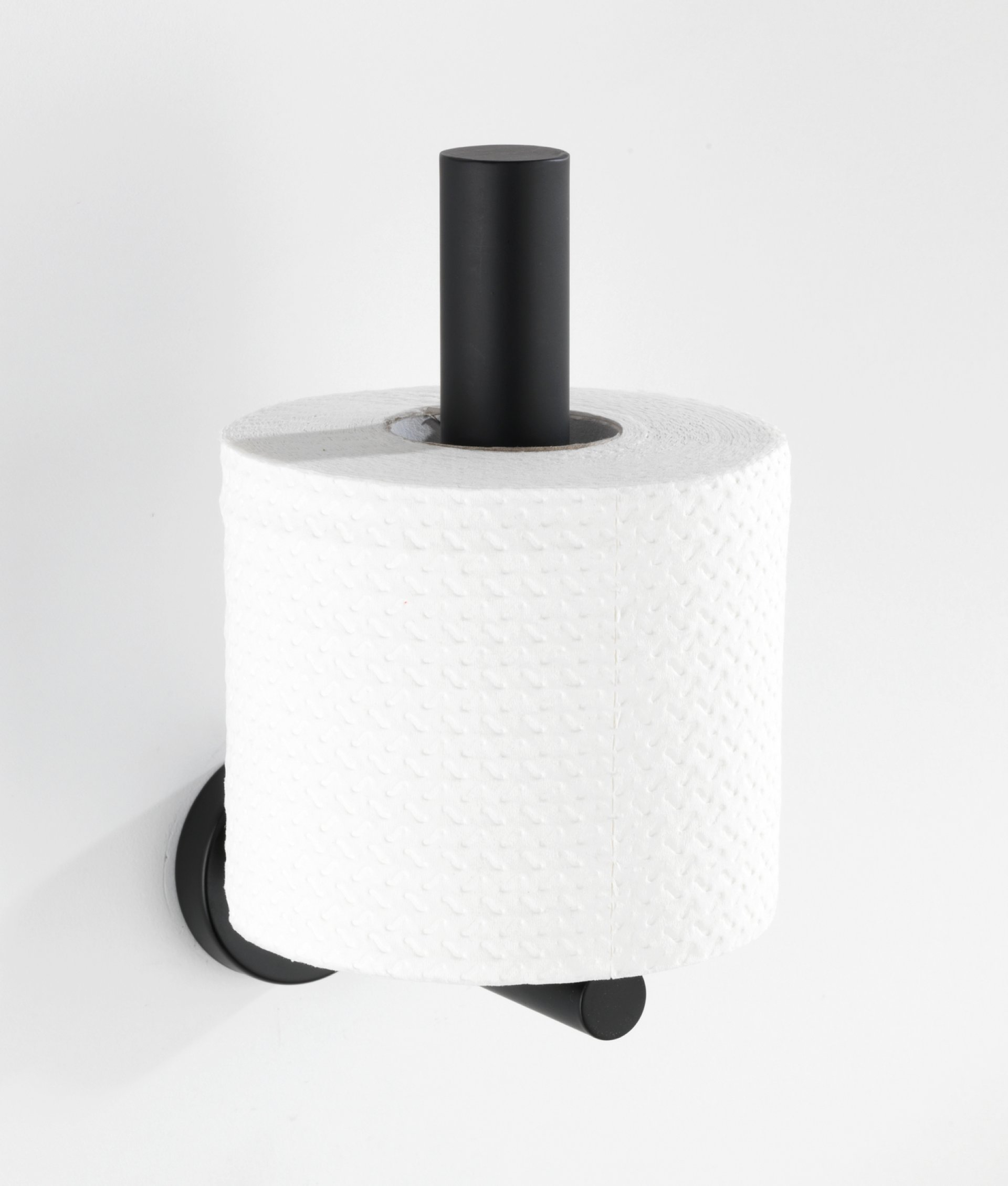 WENKO BOSIO Toilettenpapier Ersatzrollenhalter, Schwarz matt, Edelstahl rostfrei