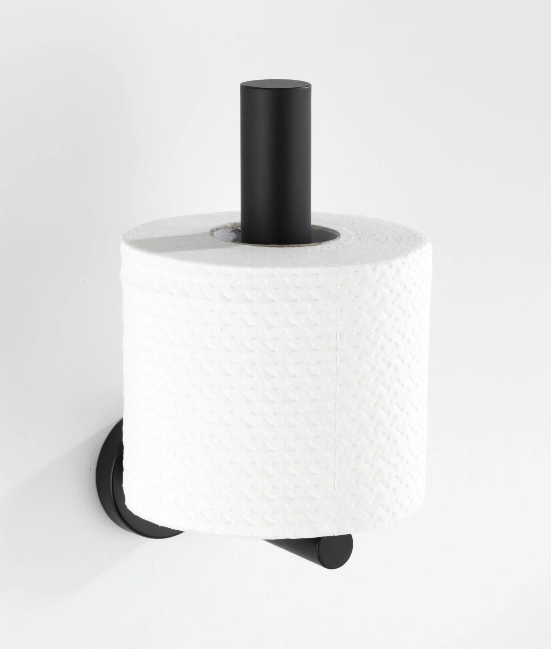 WENKO BOSIO Toilettenpapier Ersatzrollenhalter, Schwarz matt, Edelstahl rostfrei