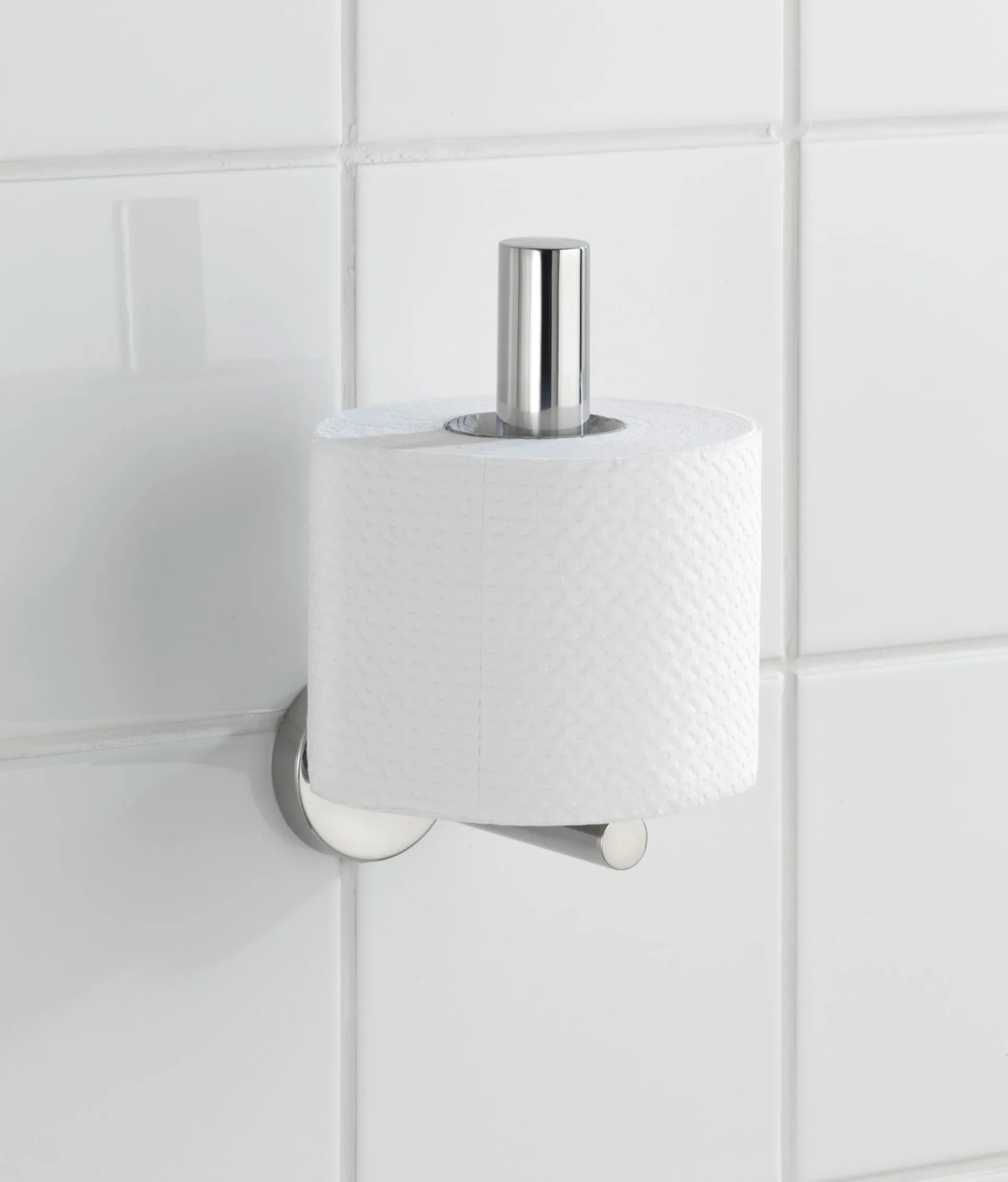WENKO BOSIO Toilettenpapier-Ersatzrollenhalter, Chrom glänzend, Edelstahl rostfrei