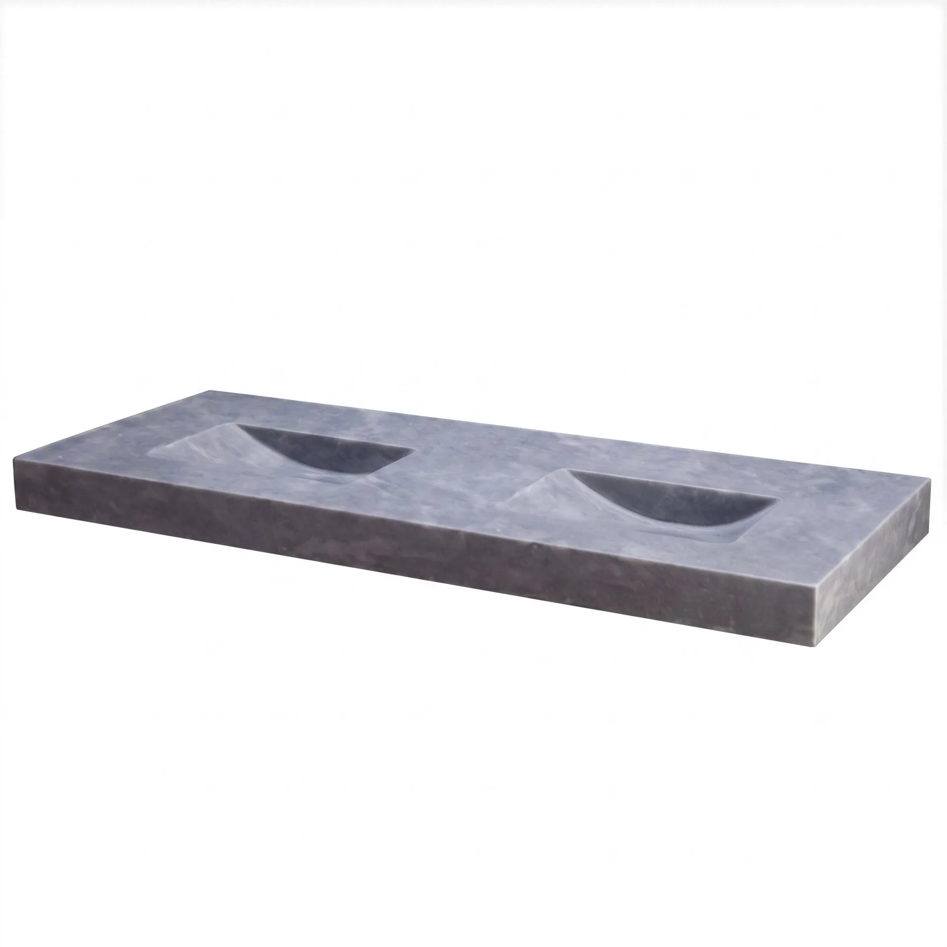 FORZALAQUA NAPOLI II Doppelwaschbecken 160 cm breit, Marmor, Naturstein, ohne Hahnlöcher