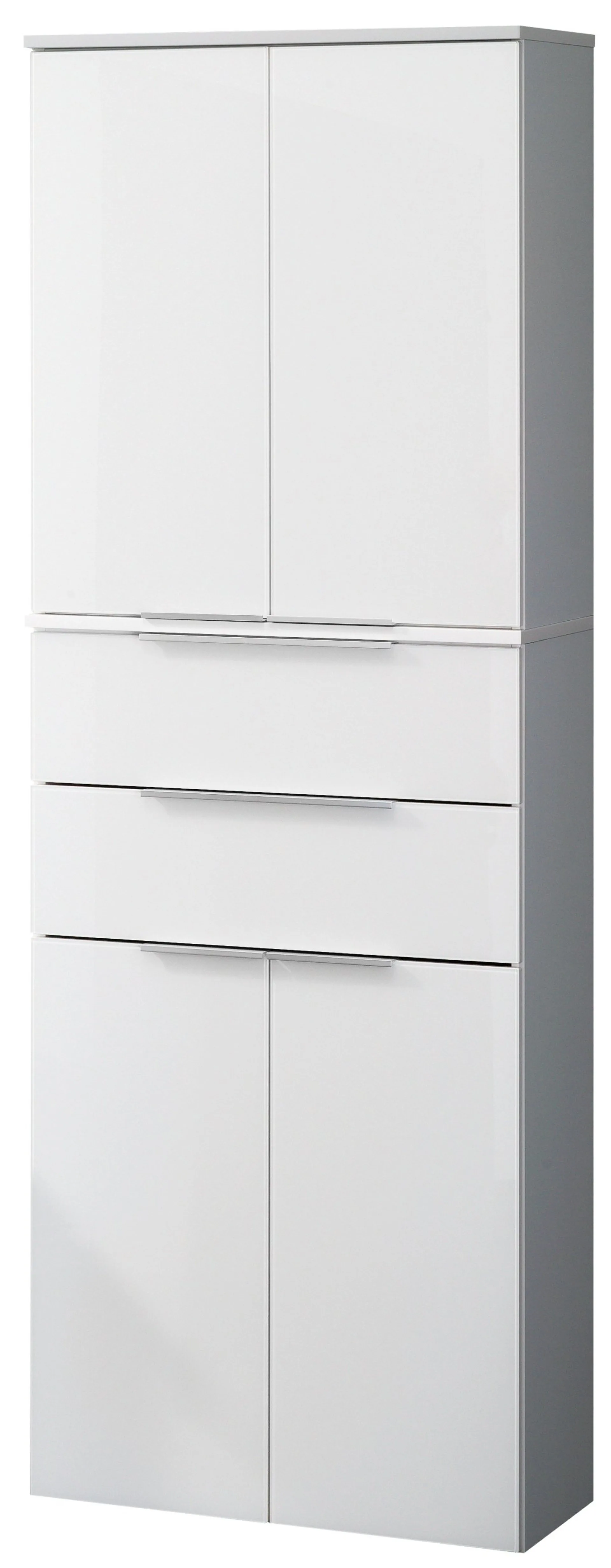 FACKELMANN KARA Doppel Hochschrank 61 cm breit, Weiß, mit 2 Schubladen