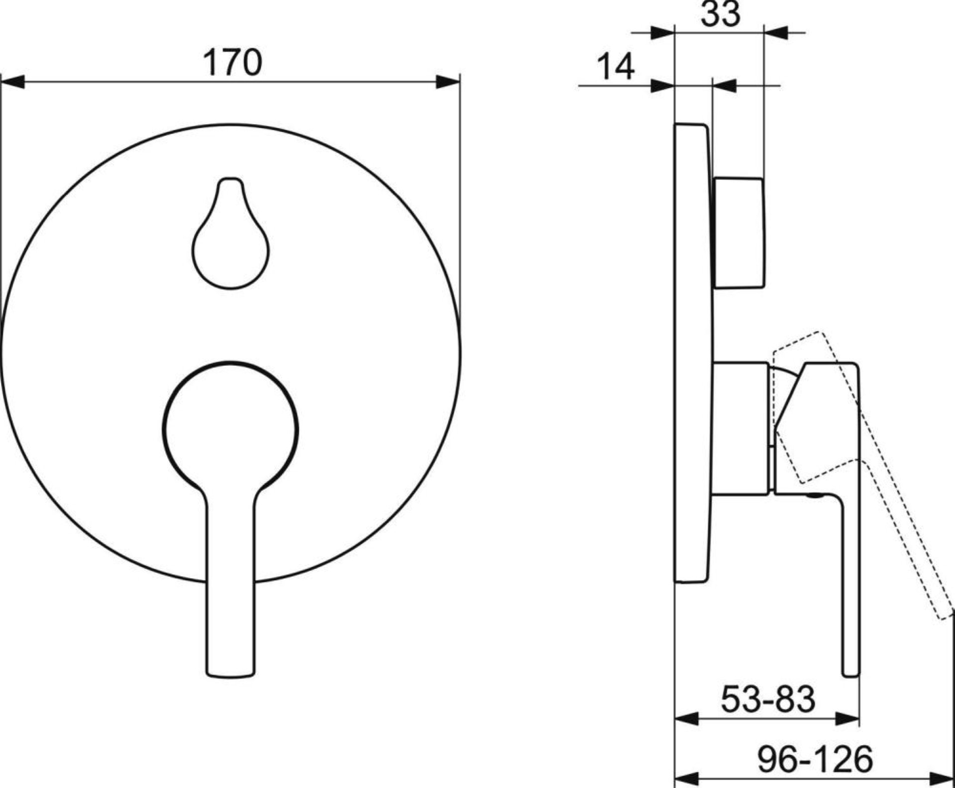 HANSA HANSARONDA Badewannenarmatur, Chrom, rund, Unterputz