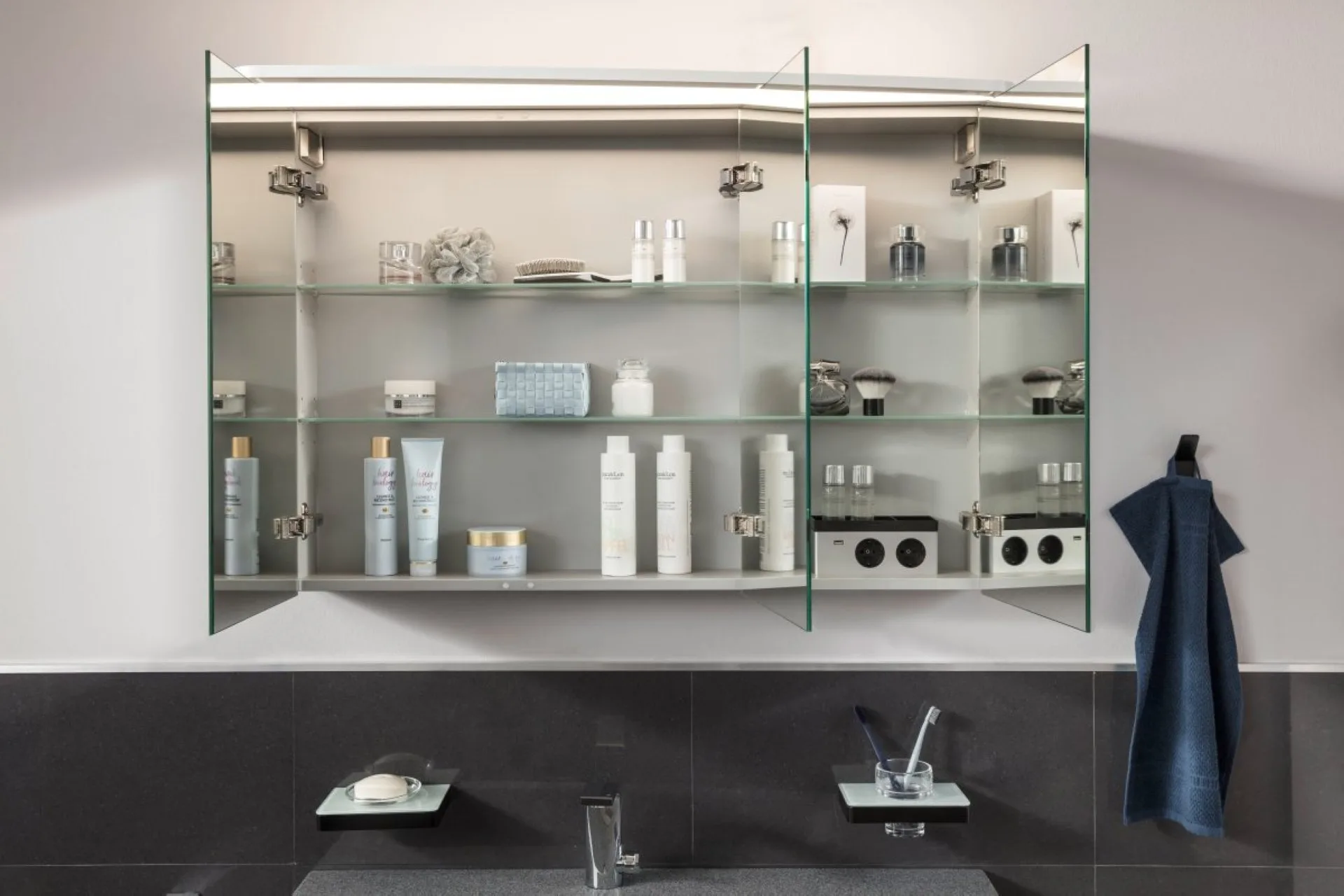 Lanzet CLASSICO Spiegelschrank 100 cm, Weiß, rechts