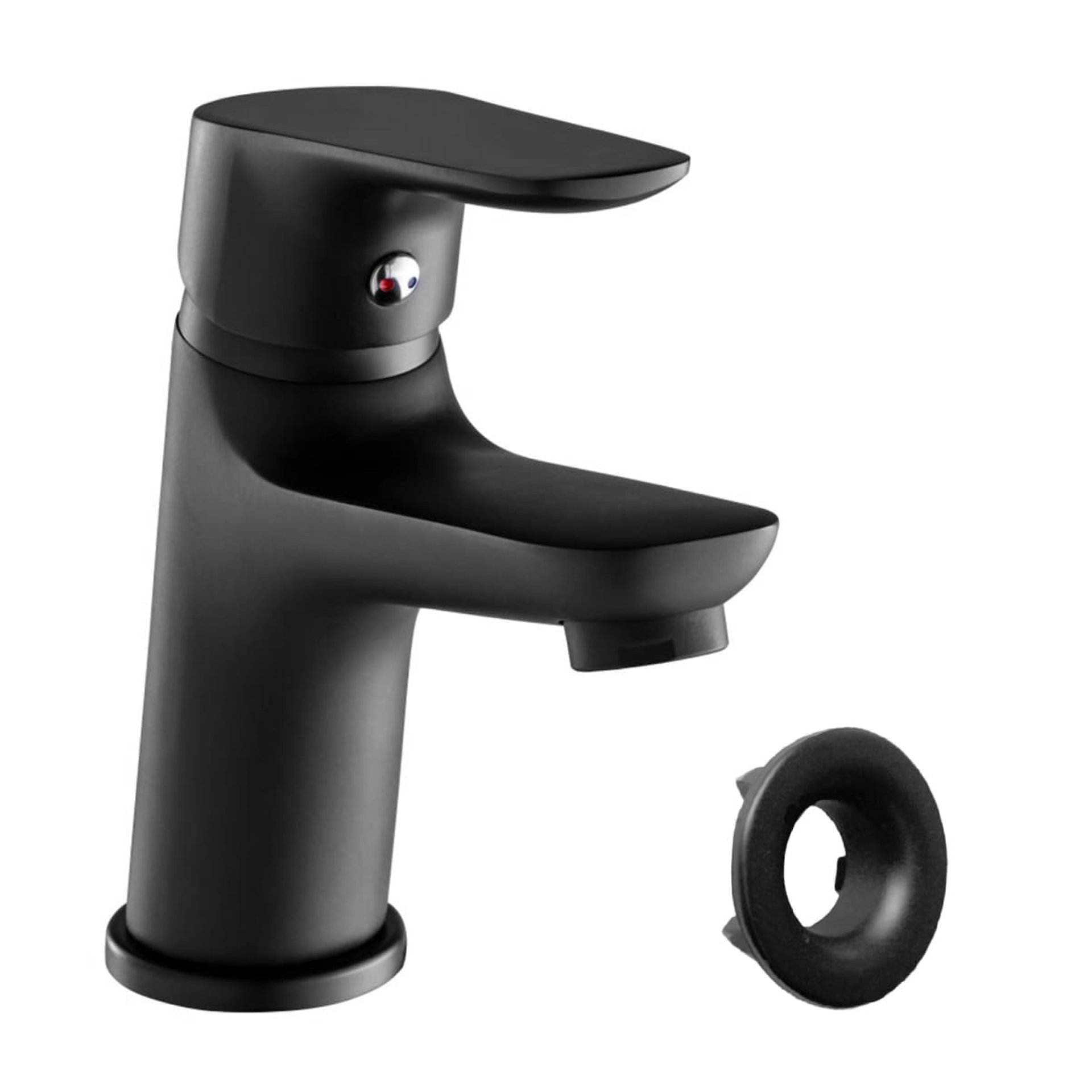 Fackelmann OXFORD Accessoire Set 2-teilig Waschtischarmatur inkl. Überlaufrosette, schwarz Matt