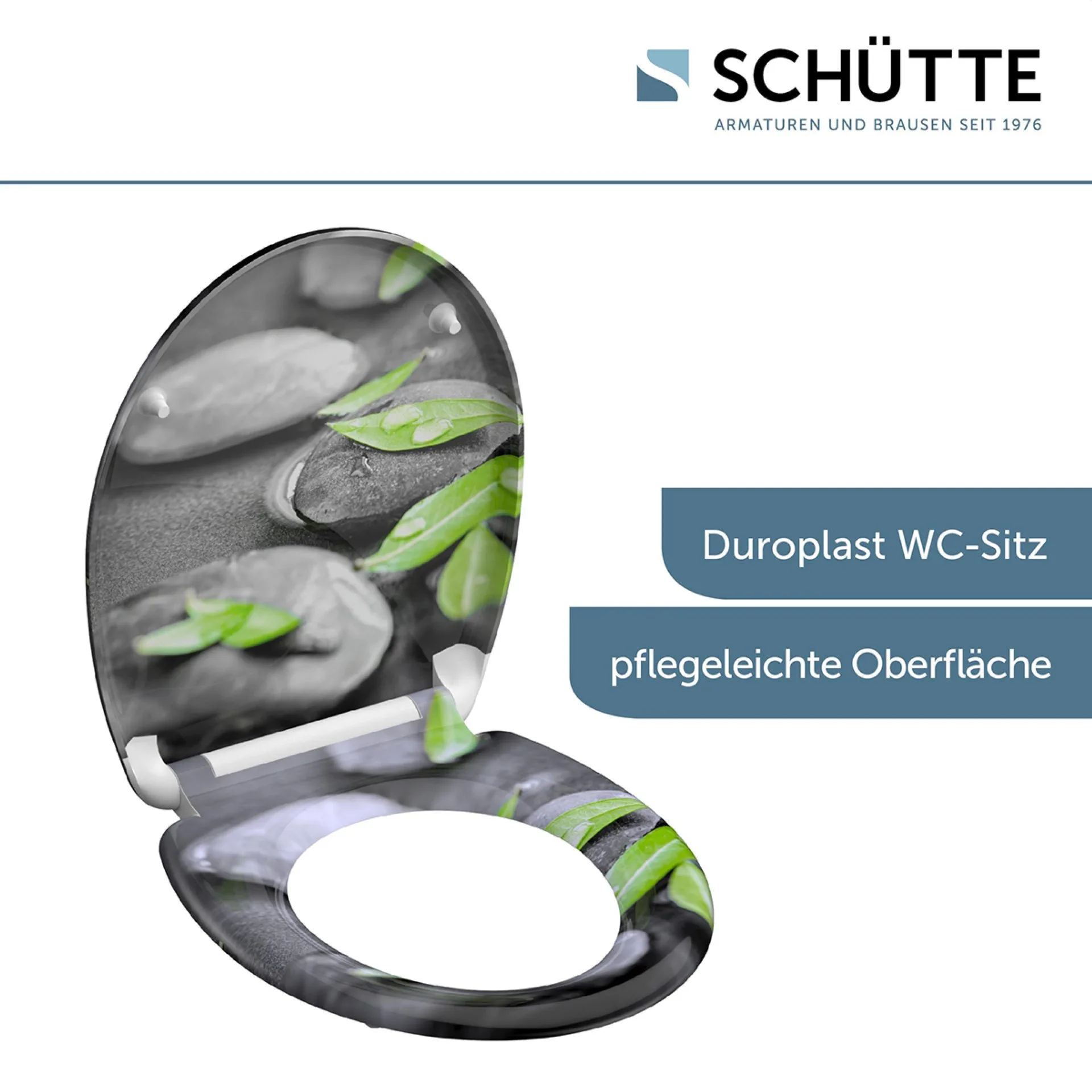 Schütte STONE WC-Sitz, mit Absenkautomatik und Schnellverschluss, Duroplast