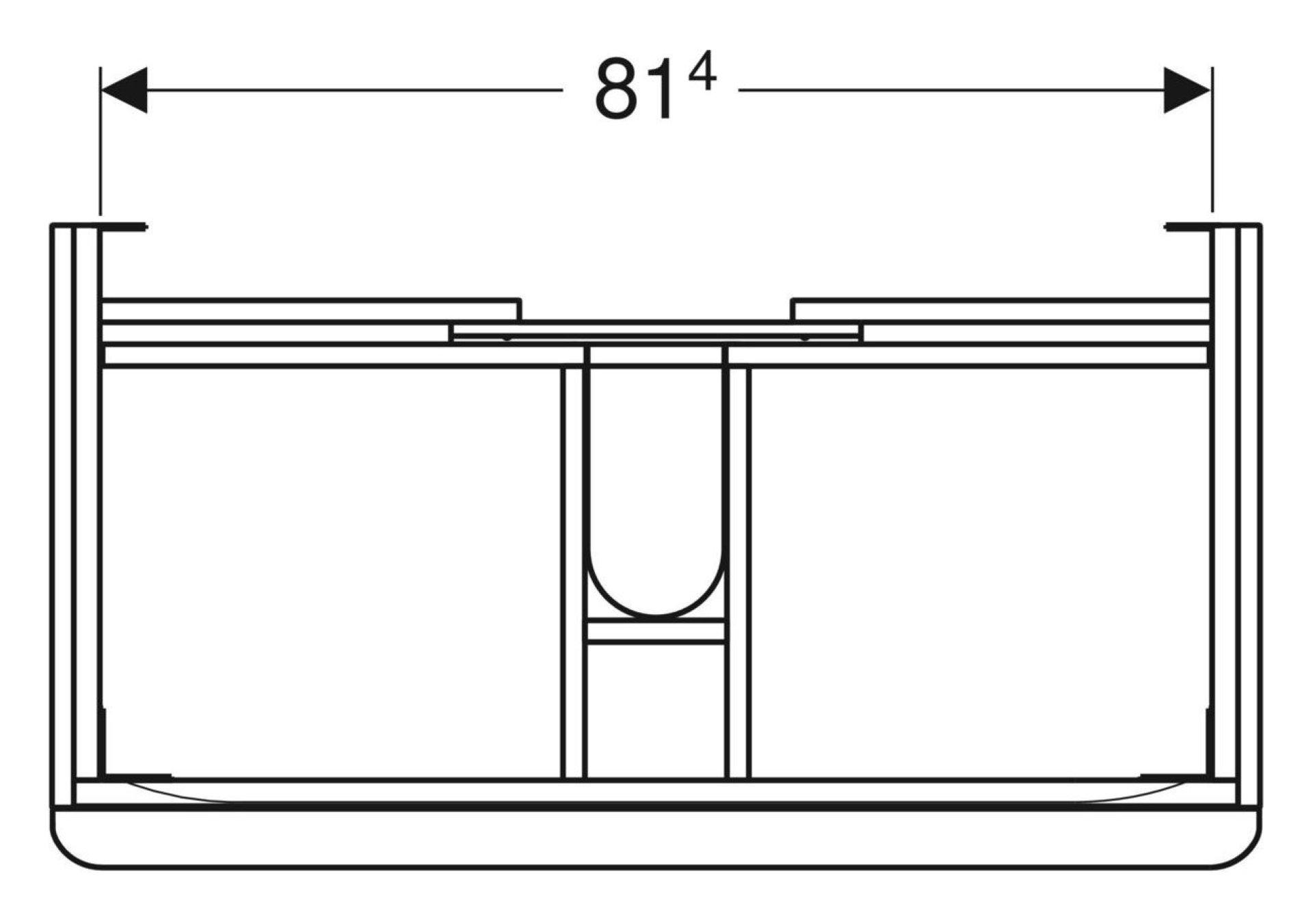 GEBERIT SMYLE SQUARE Waschbeckenunterschrank 88,4 cm breit, Anthrazit