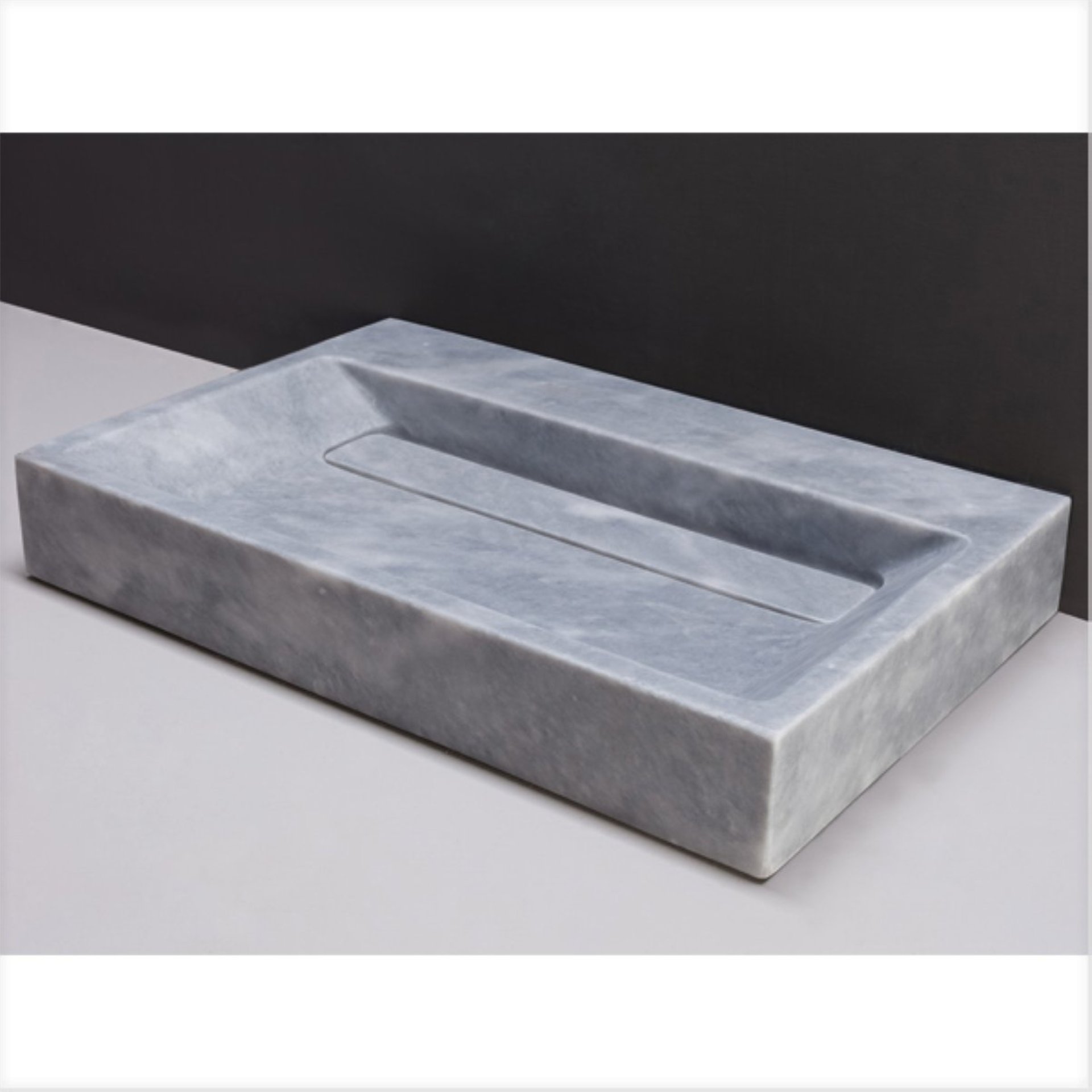 Waschbecken Naturstein BELLEZZA 60 cm breit, Marmor, ohne Hahnloch