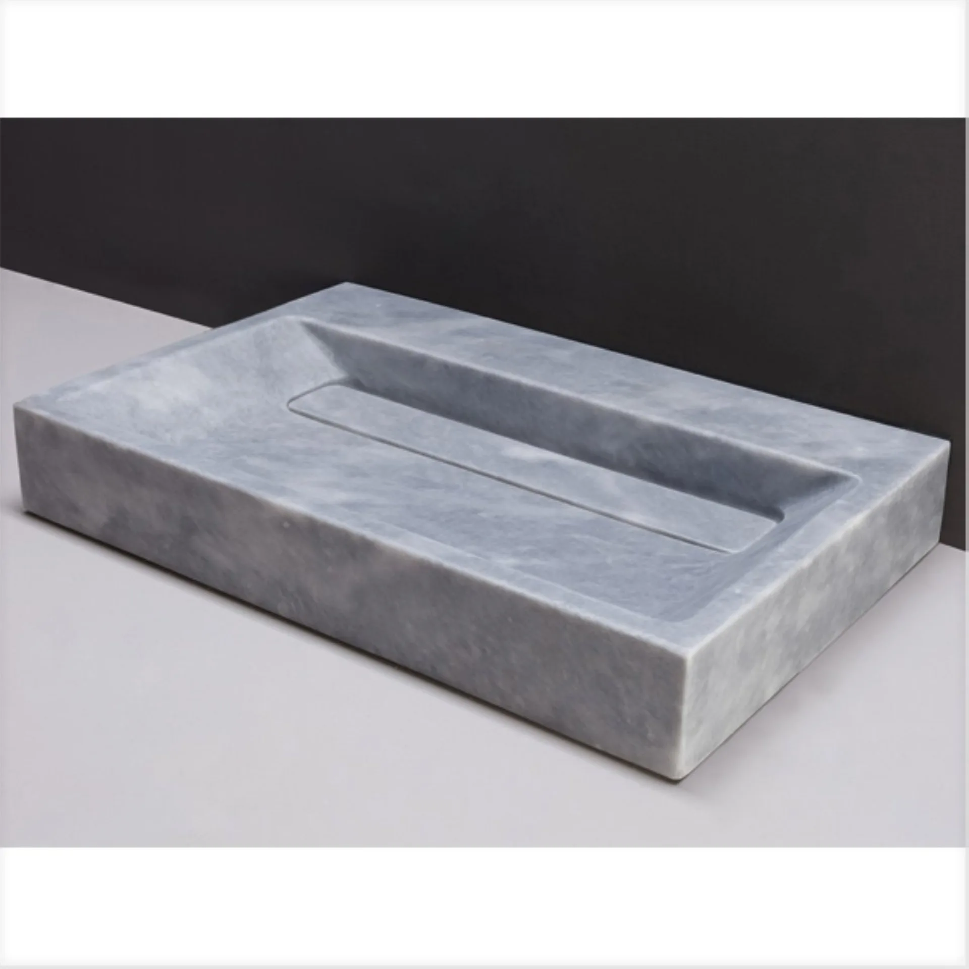 Waschbecken Naturstein BELLEZZA 60 cm breit, Marmor, ohne Hahnloch