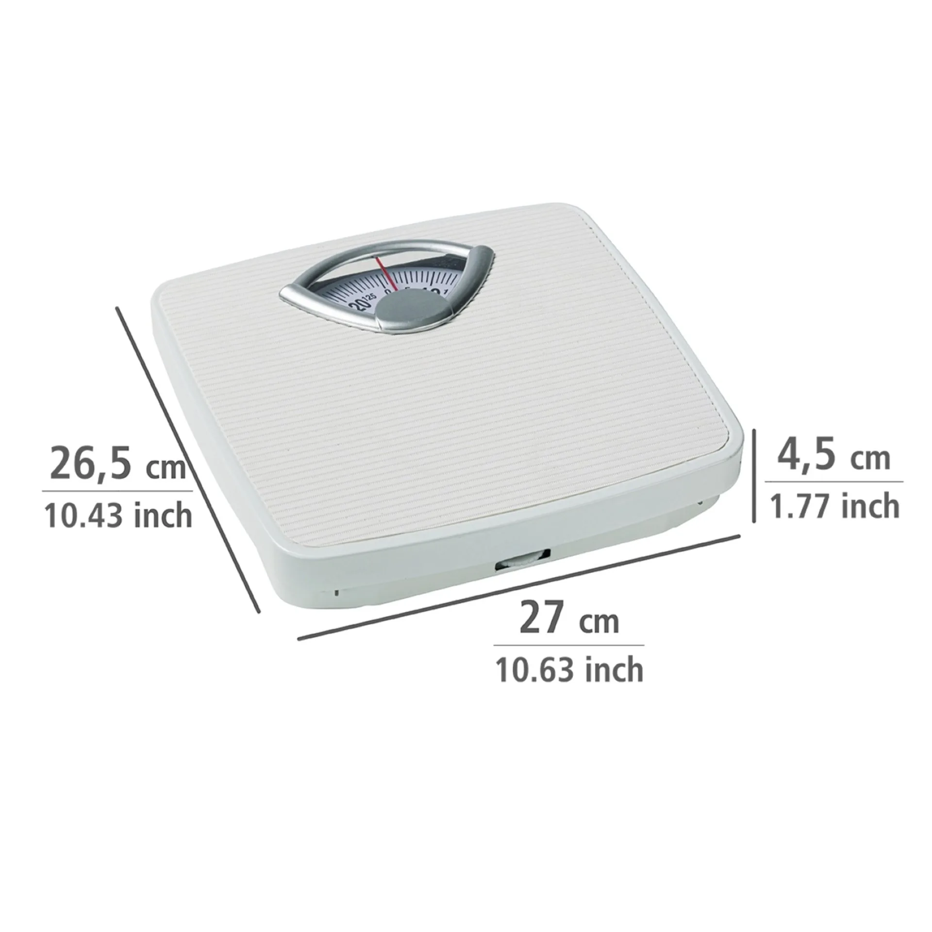 WENKO Personenwaage, Weiß, analoge Körperwaage bis 130 kg
