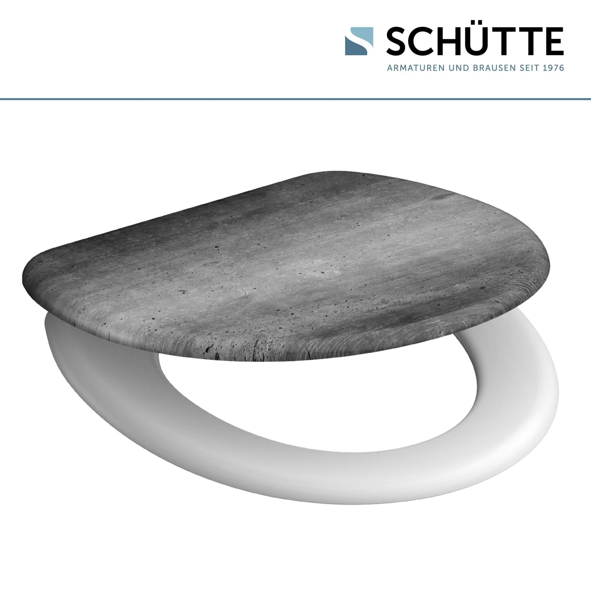 SCHÜTTE INDUSTRIAL GREY WC-Sitz, Kunststoff, mit Absenkautomatik