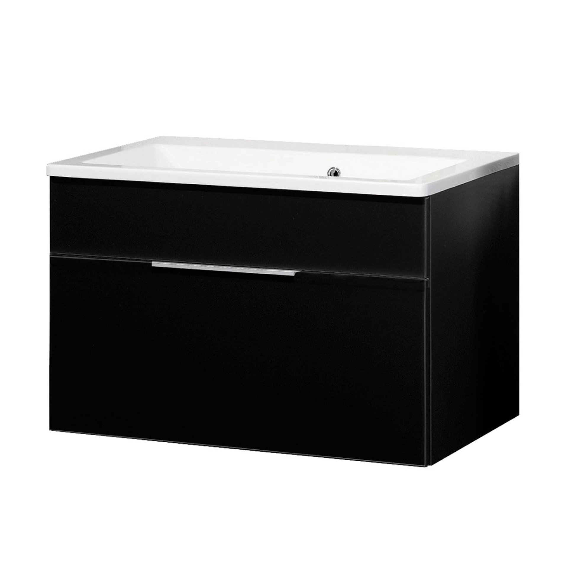 Fackelmann KARA Badmöbel Set 2-teilig 80cm, Anthrazit, Gussmarmor, 1 Schublade