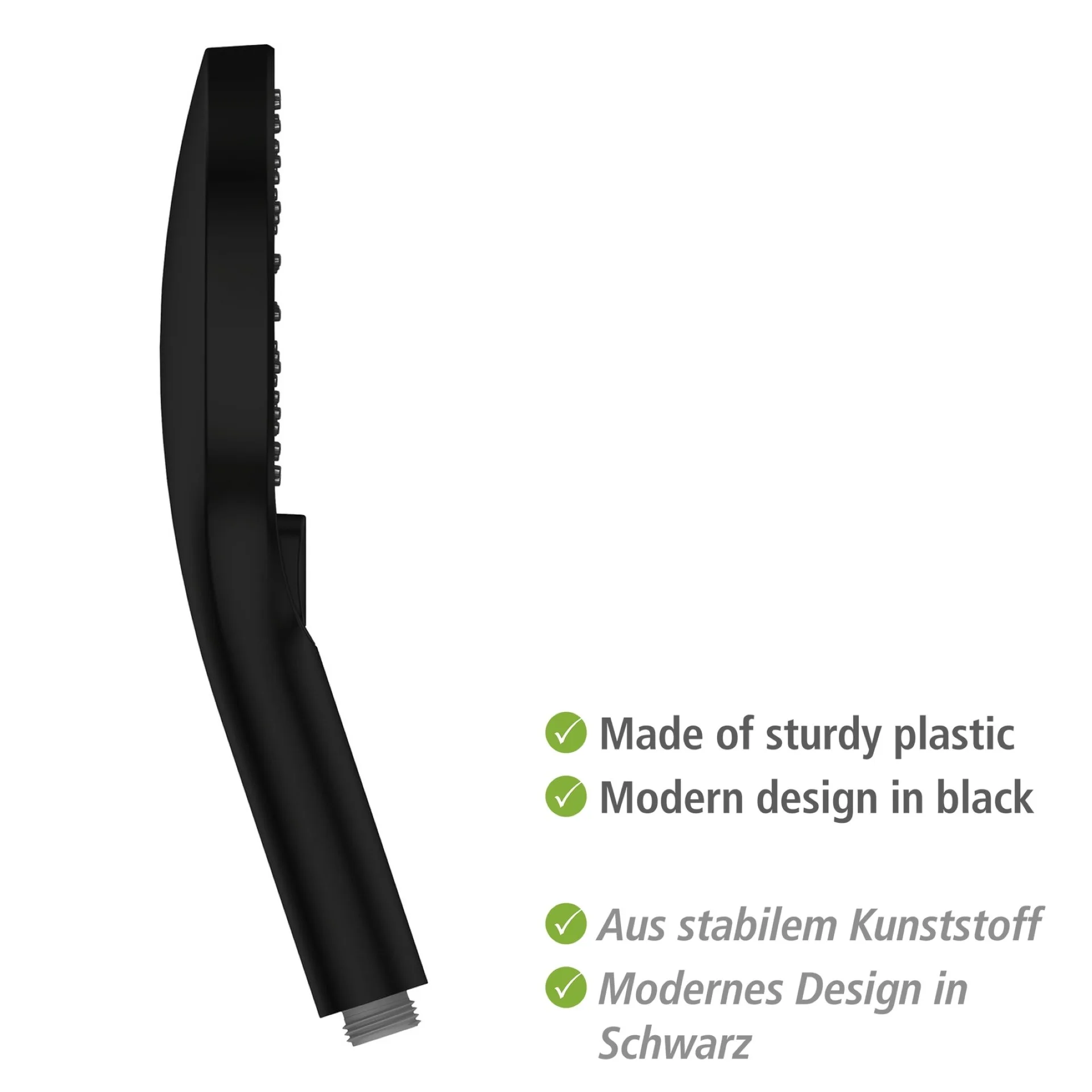 WENKO ULTIMATE Duschkopf Ø 13 cm, Schwarz/Grau, 3 verschiedene Wasserstrahlarten