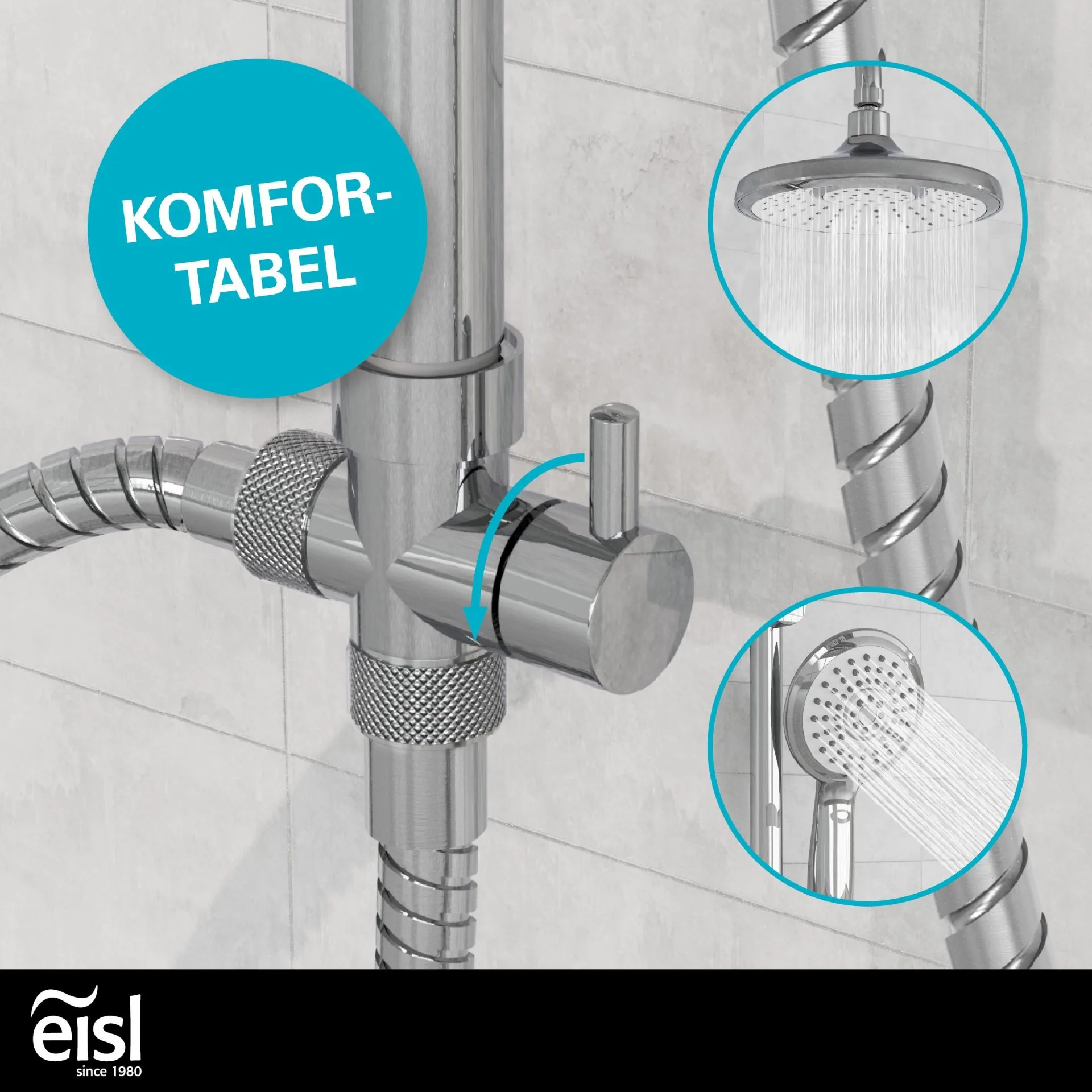EISL SOMMERREGEN Überkopf-Brauseset, Chrom