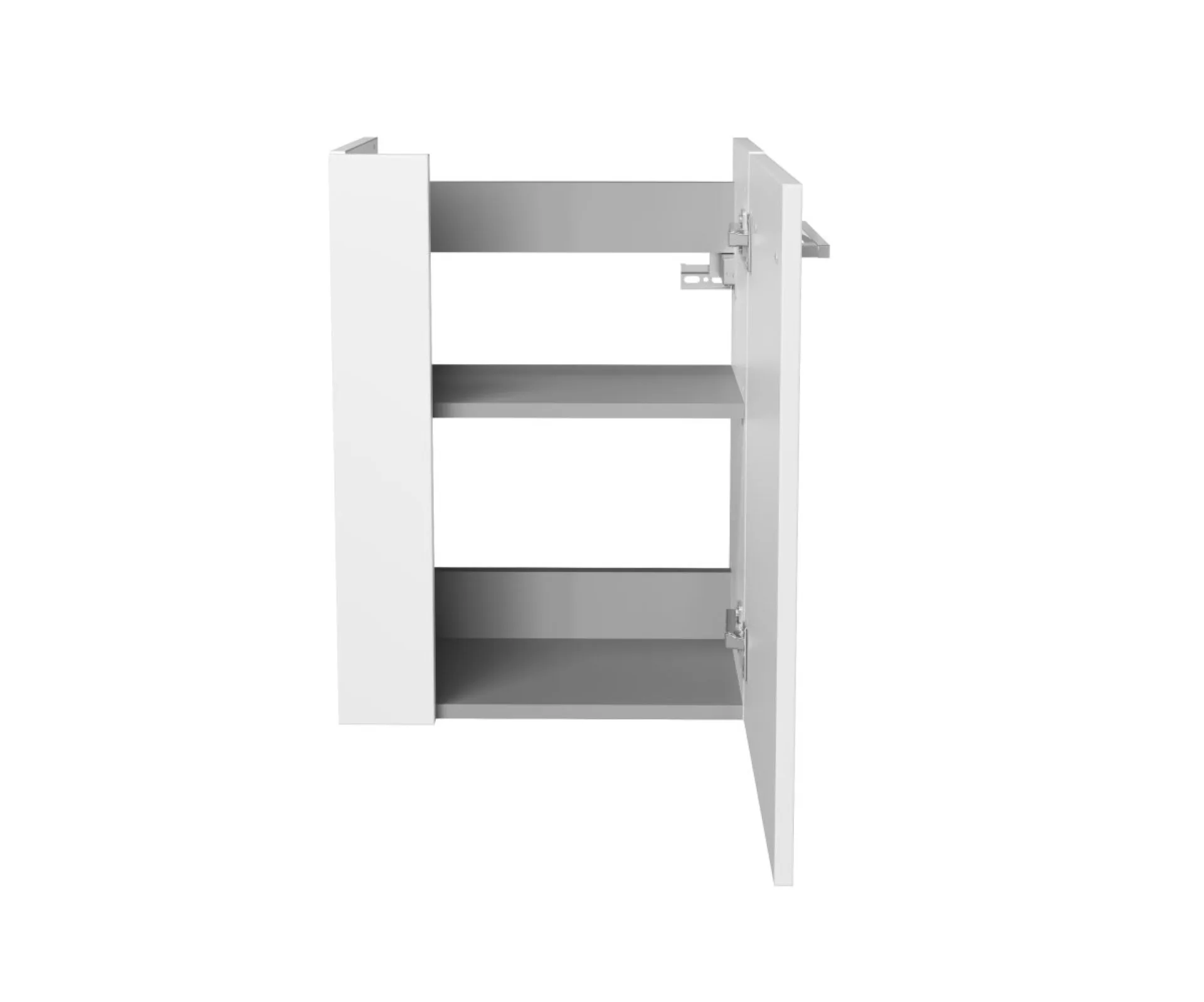 FACKELMANN SBC SCENO Waschbecken mit Unterschrank 45 cm breit, Weiß, Waschbecken Keramik Weiß, Türanschlag rechts + Armatur