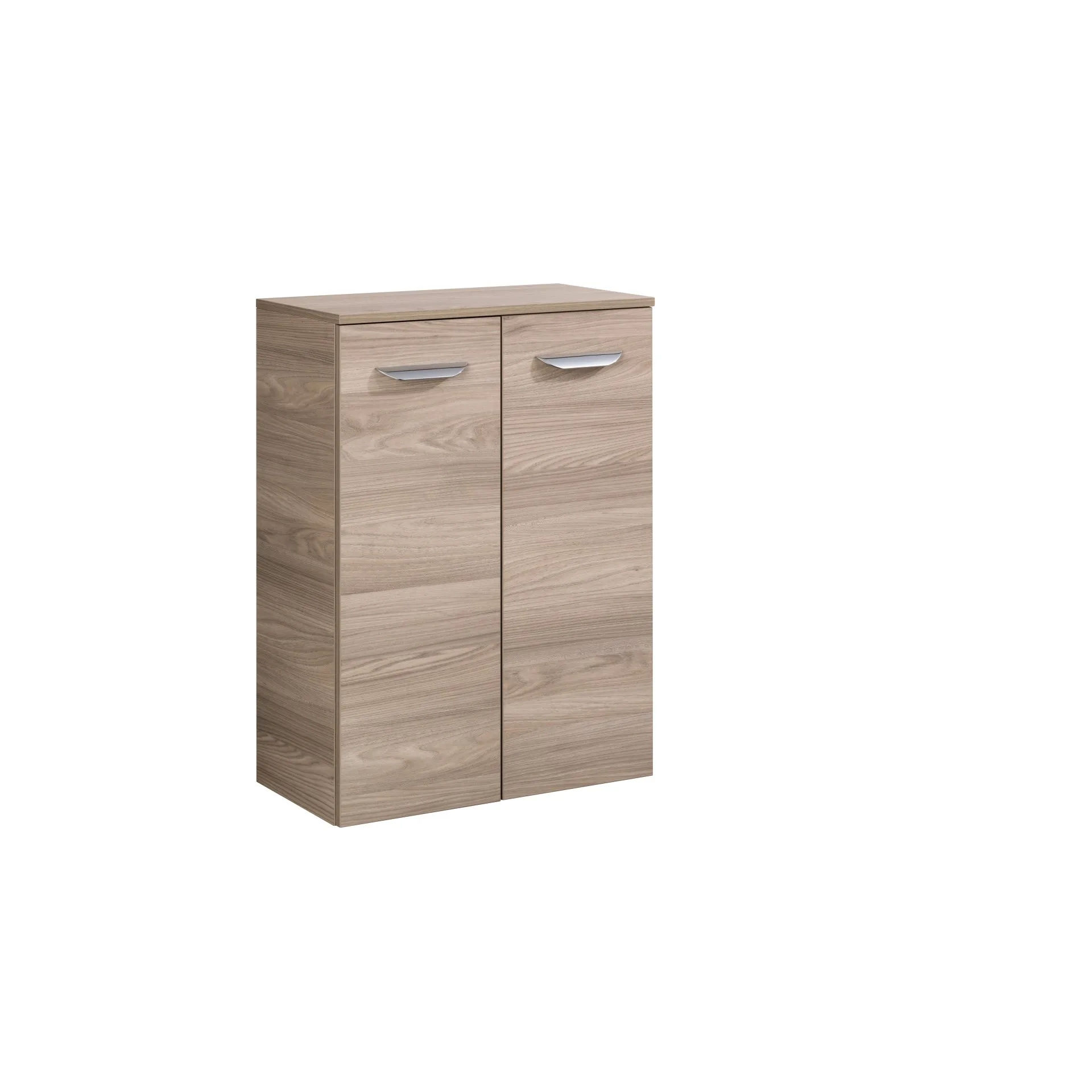FACKELMANN LUXOR Doppel Midischrank 60 cm breit, Braun hell + Wäschekorb