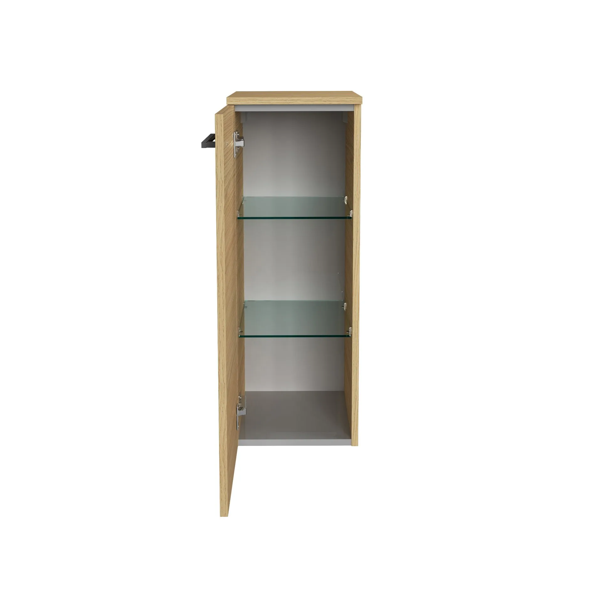 FACKELMANN B.ROUND Midischrank 30 cm breit, Braun, Türanschlag links