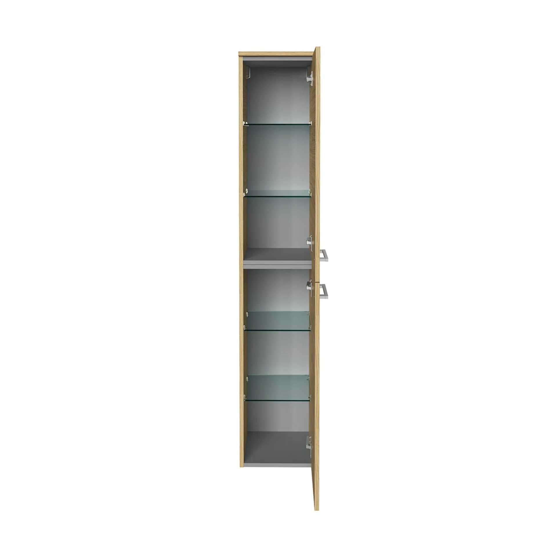 FACKELMANN B.STYLE Badmöbel Set 5-teilig 83 cm breit, Braun + LED Spiegelschrank + Midischrank + Hochschrank