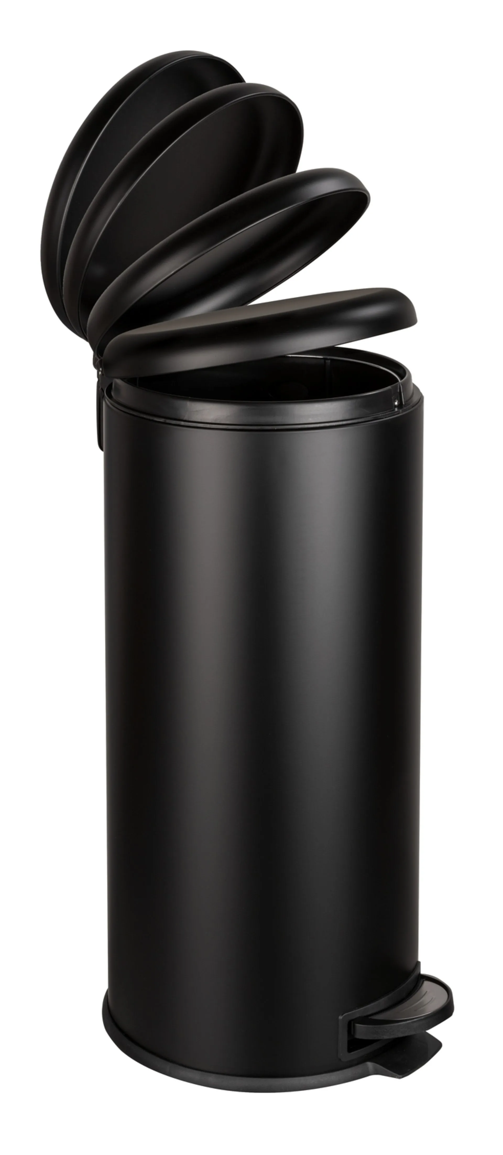 WENKO LEMAN Mülleimer 30 Liter, Schwarz, mit Absenkautomatik