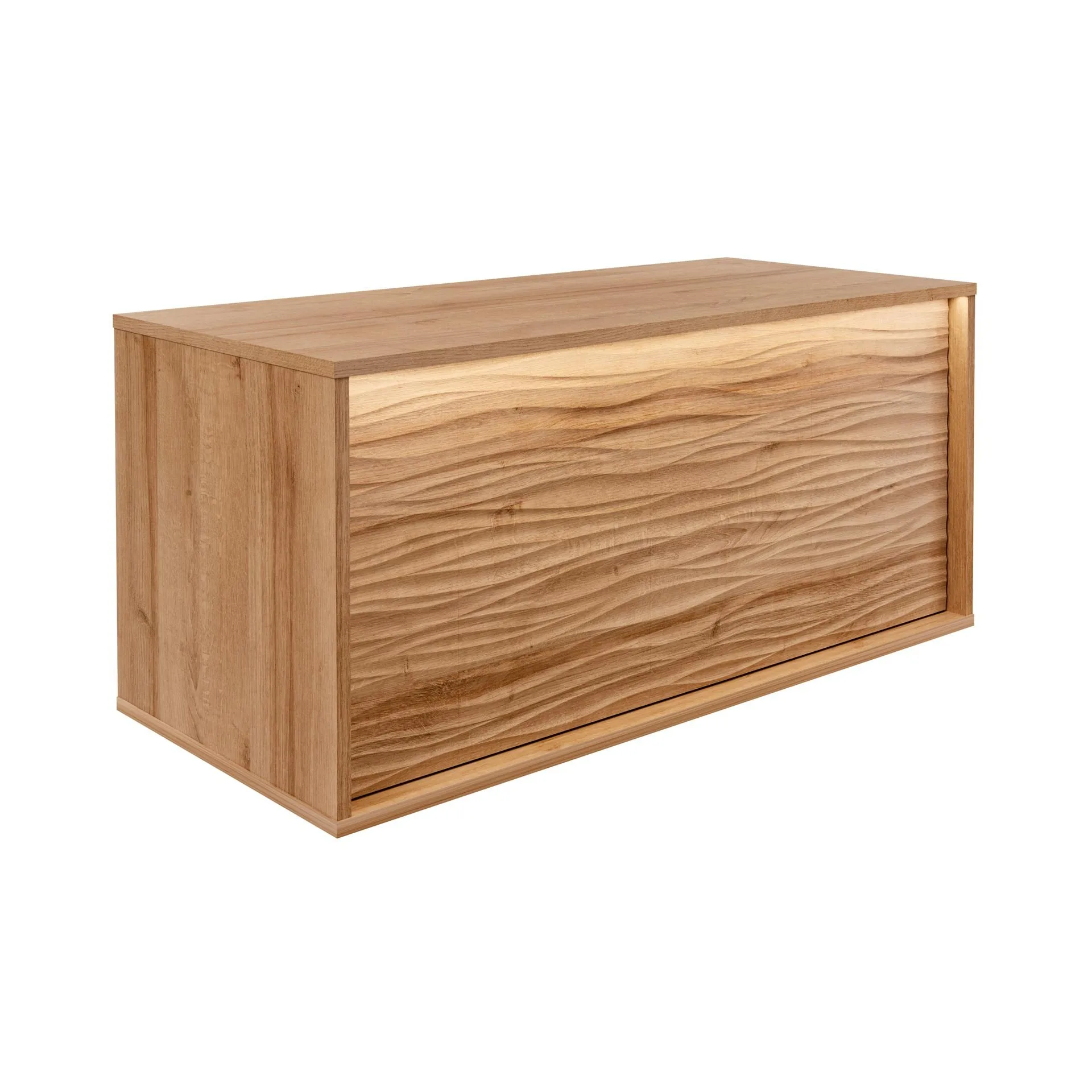LANZET DUNE Waschbeckenunterschrank 100,3 cm breit, Braun hell, inkl. LED Beleuchtung