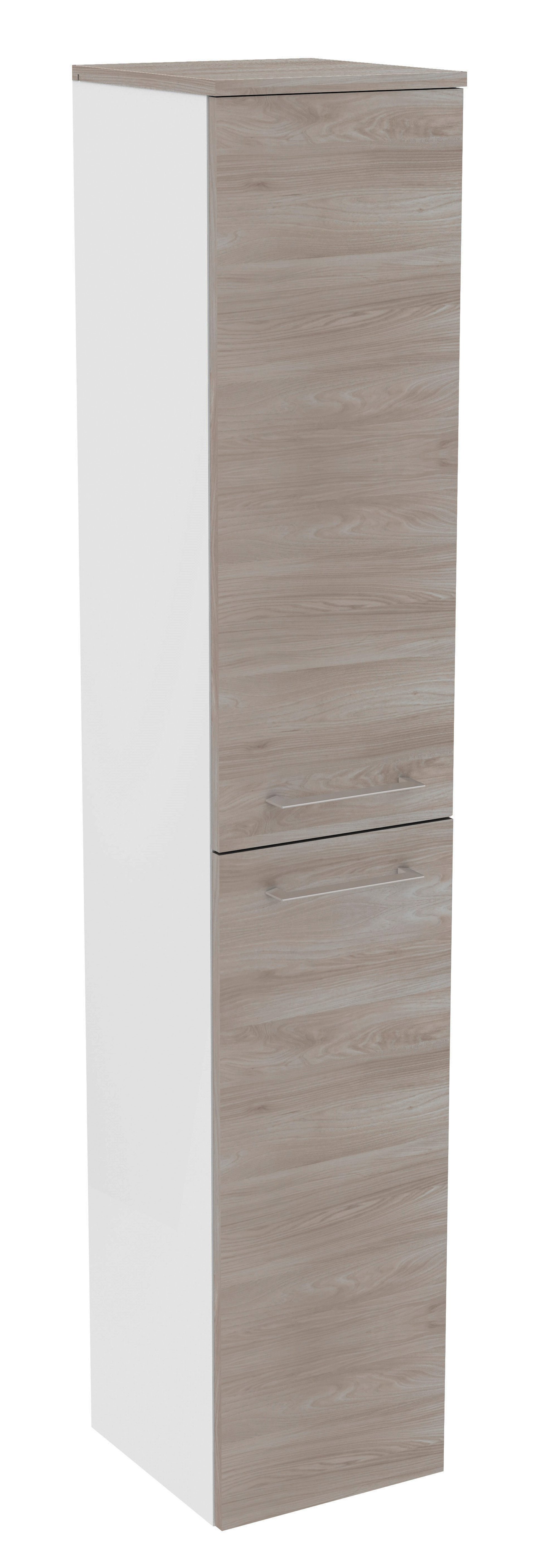 Fackelmann LIMA Hochschrank 30 cm, Weiß/Braun