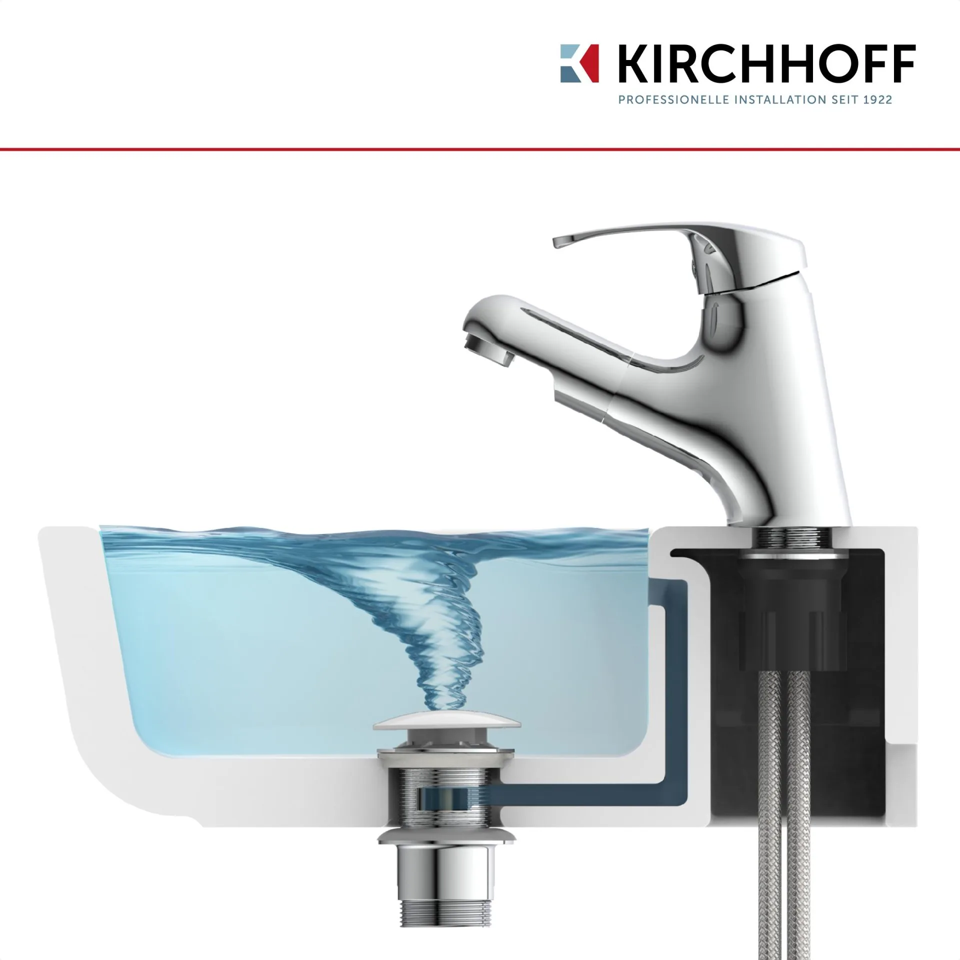 SCHÜTTE Ablaufventil, Weiß, mit Überlauf, 1 1/4" x 65 mm