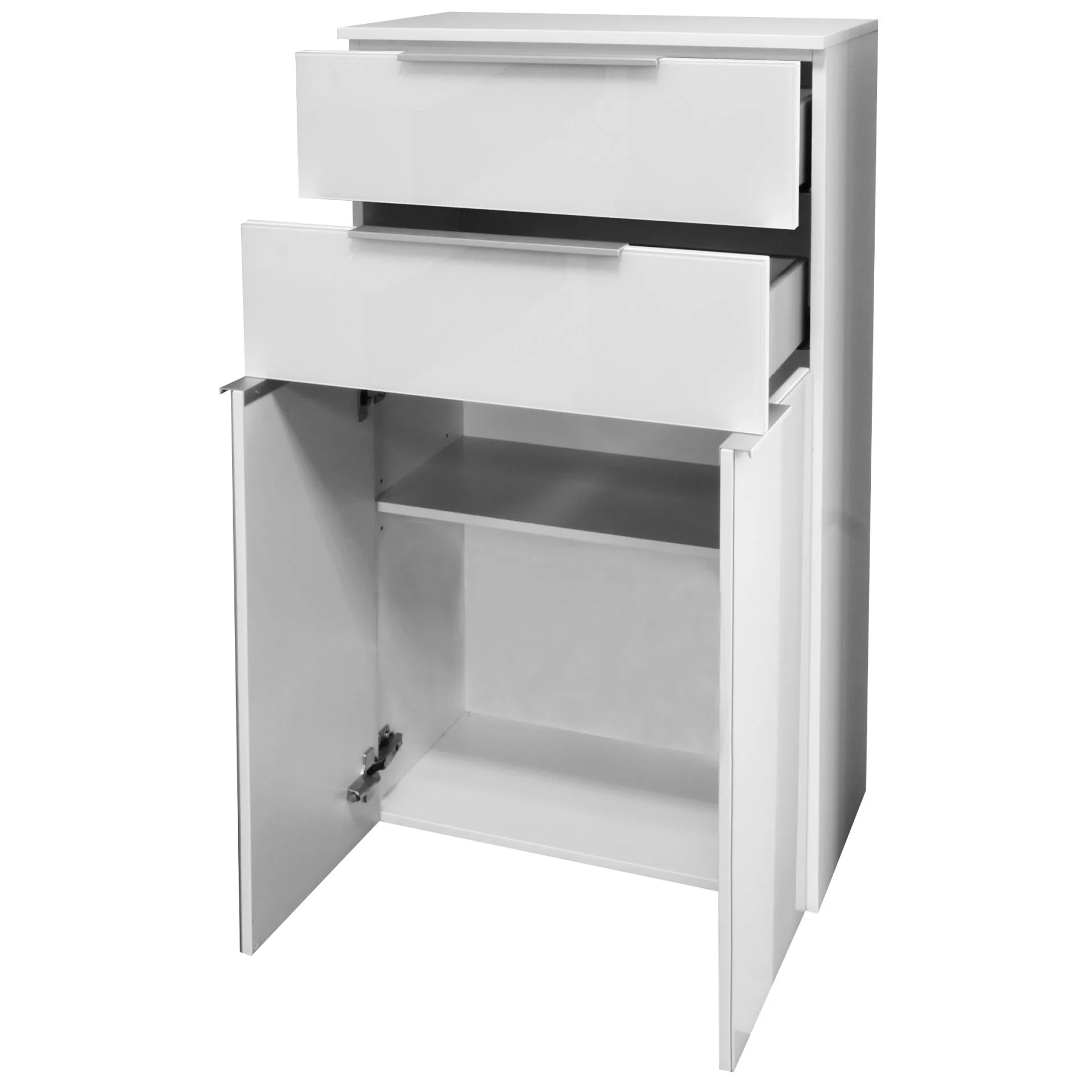 FACKELMANN KARA Doppel Midischrank 61 cm breit, Weiß, mit 2 Schubladen