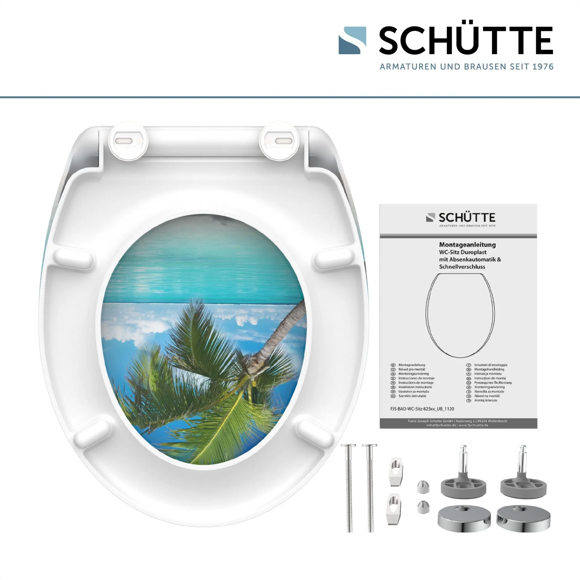 SCHÜTTE CARRIBEAN WC-Sitz, Kunststoff, mit Absenkautomatik und Schnellverschluss